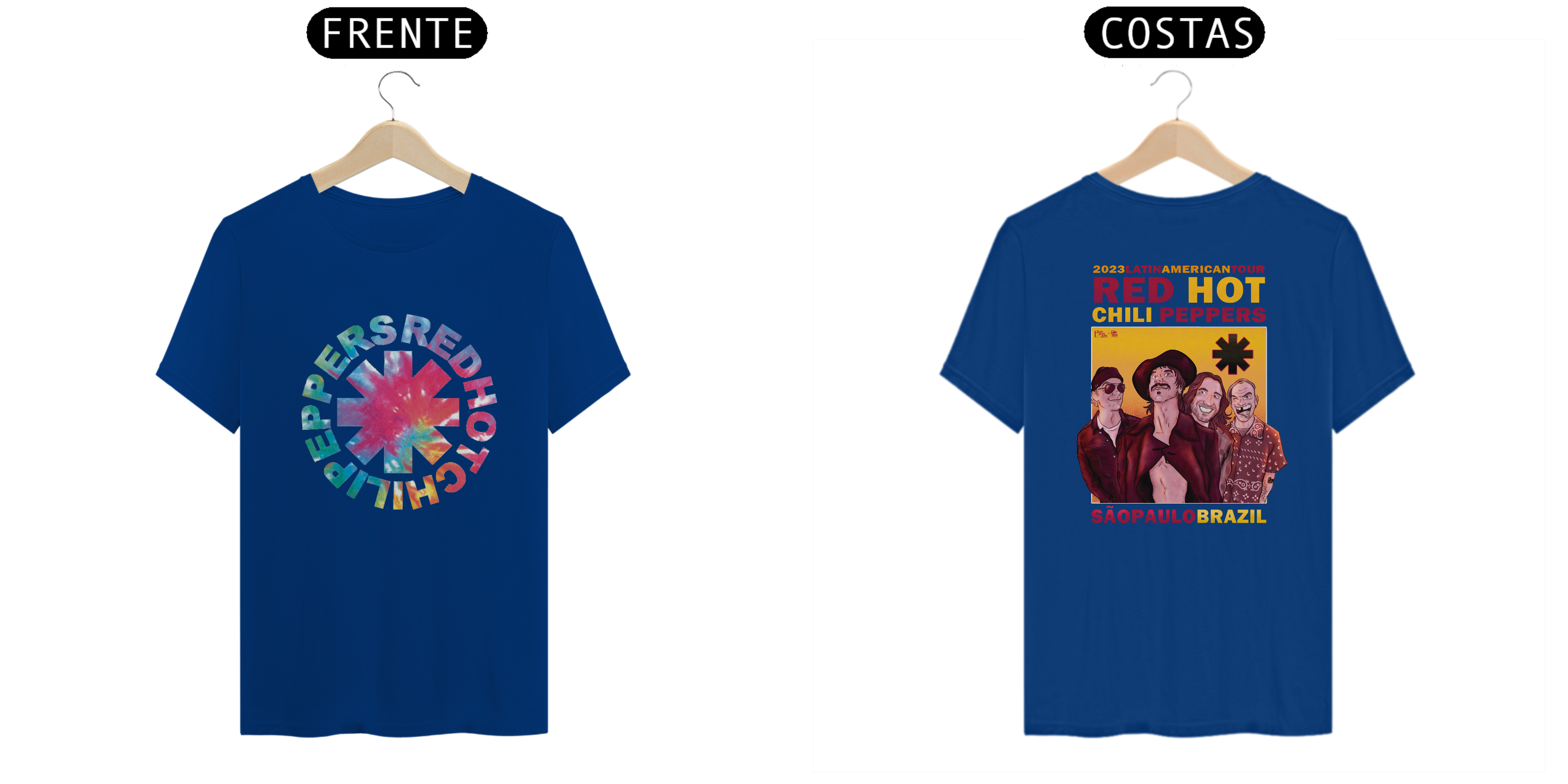 Camiseta Especial Red Hot Chili Peppers frente e costas 