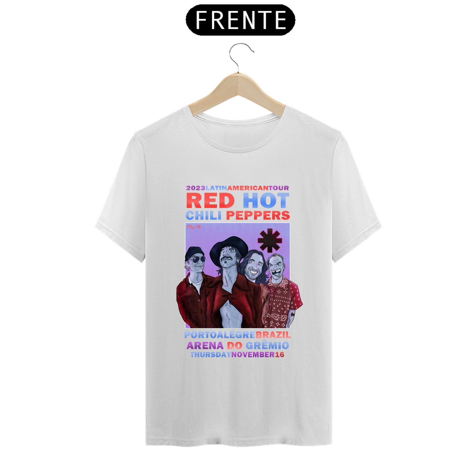 RHCP POA - Camiseta Prime Red Hot Chili Peppers Porto Alegre 2023 - by Conradraws