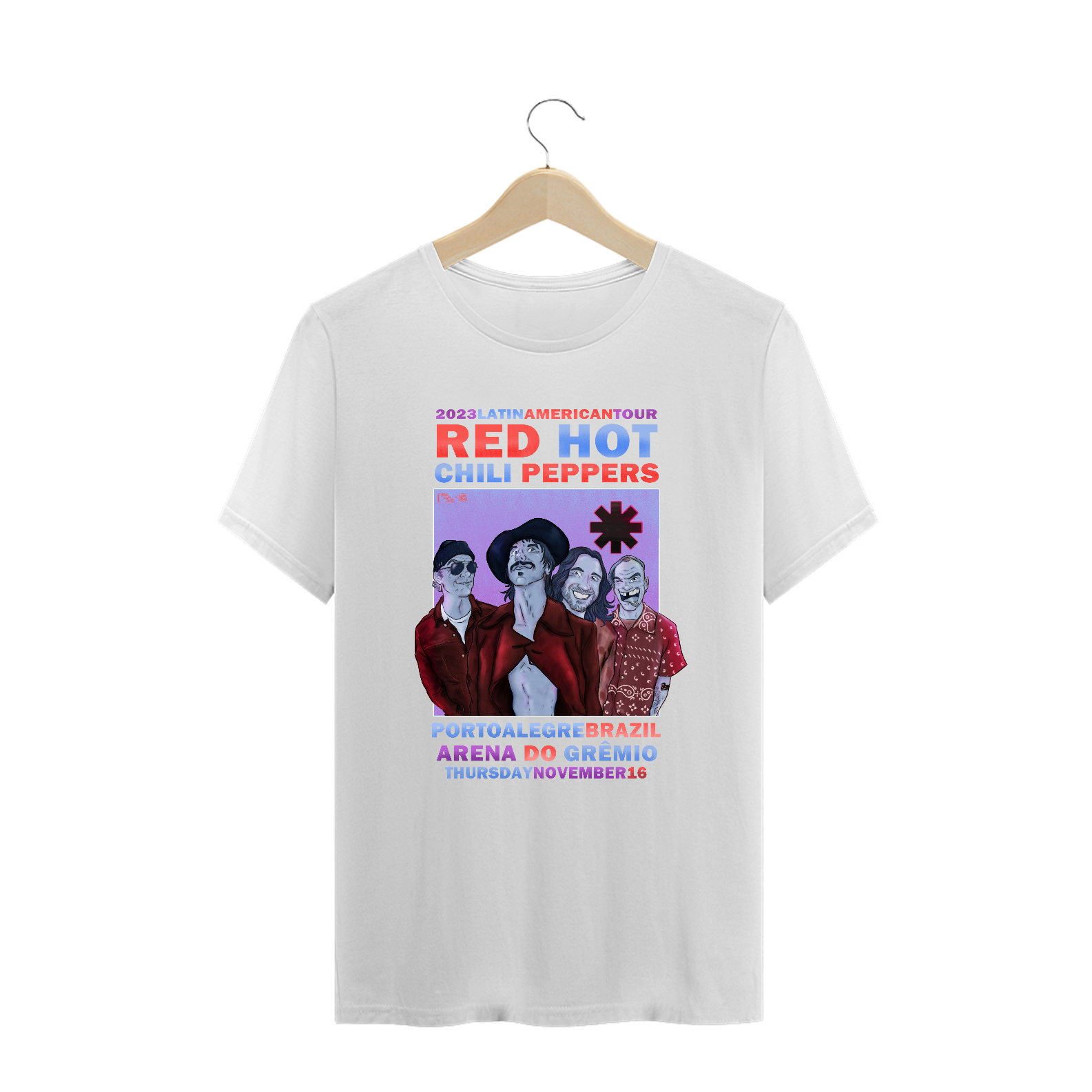 RHCP POA - Camiseta Plus Size Red Hot Chili Peppers Porto Alegre 2023 - by Conradraws