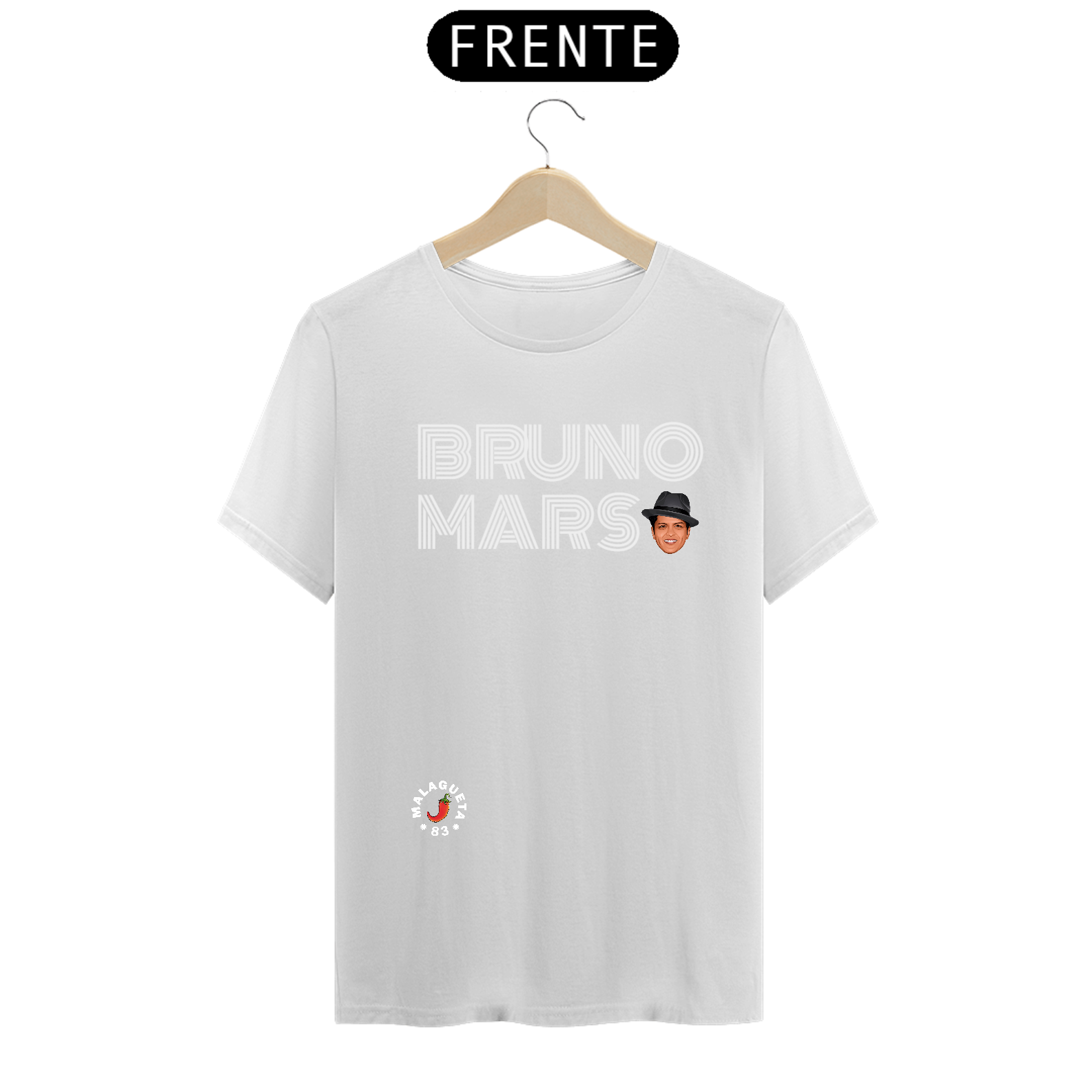 Nome do produto  Camiseta Prime Bruno Mars Caricatura preta e branca