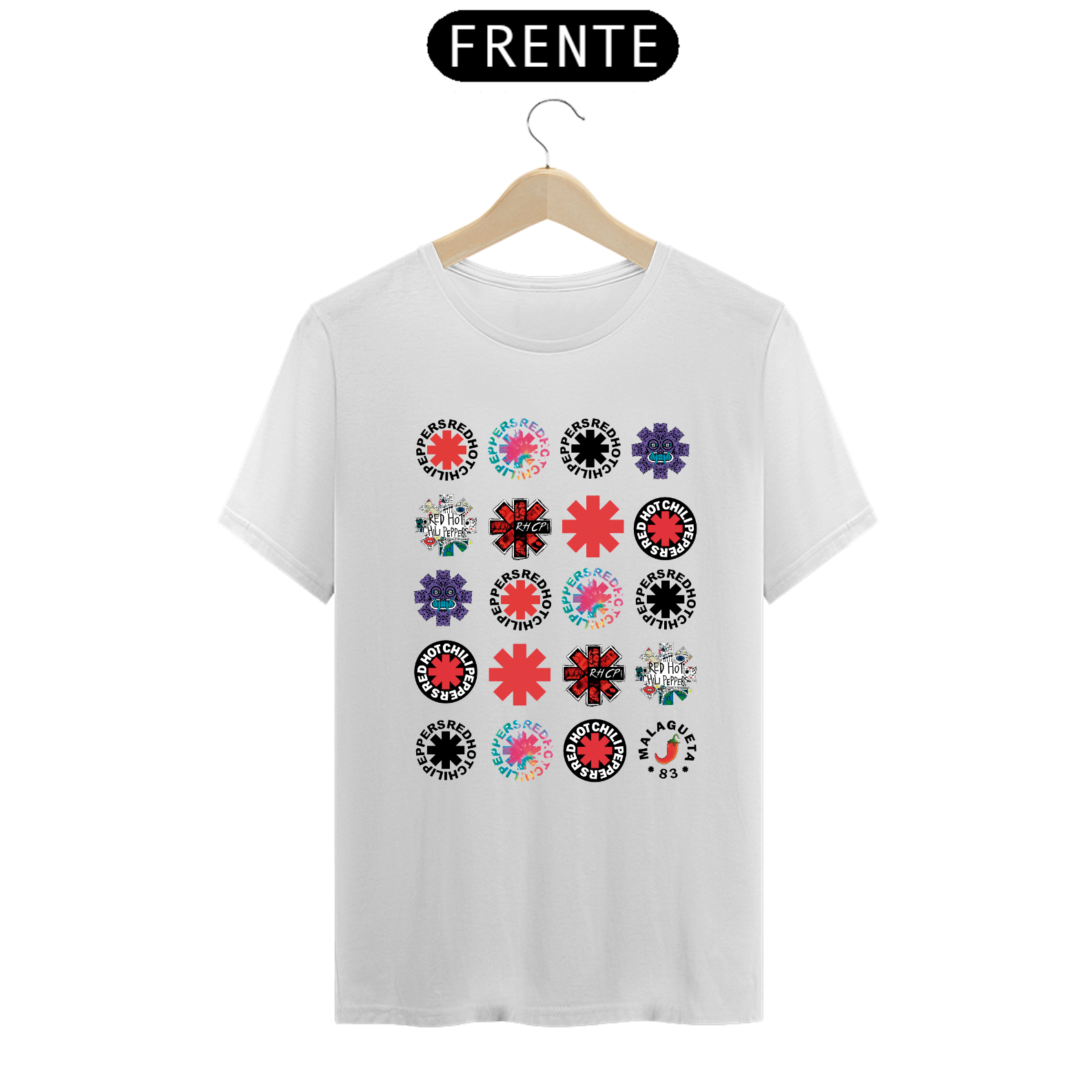 Camiseta Prime RHCP Multilogos branca