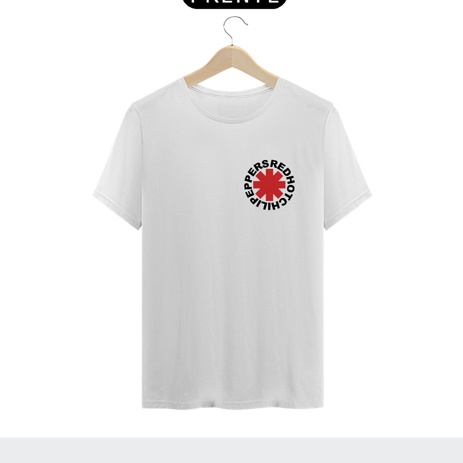 Camiseta Quality Red Hot Chili Peppers Logo Original Branca