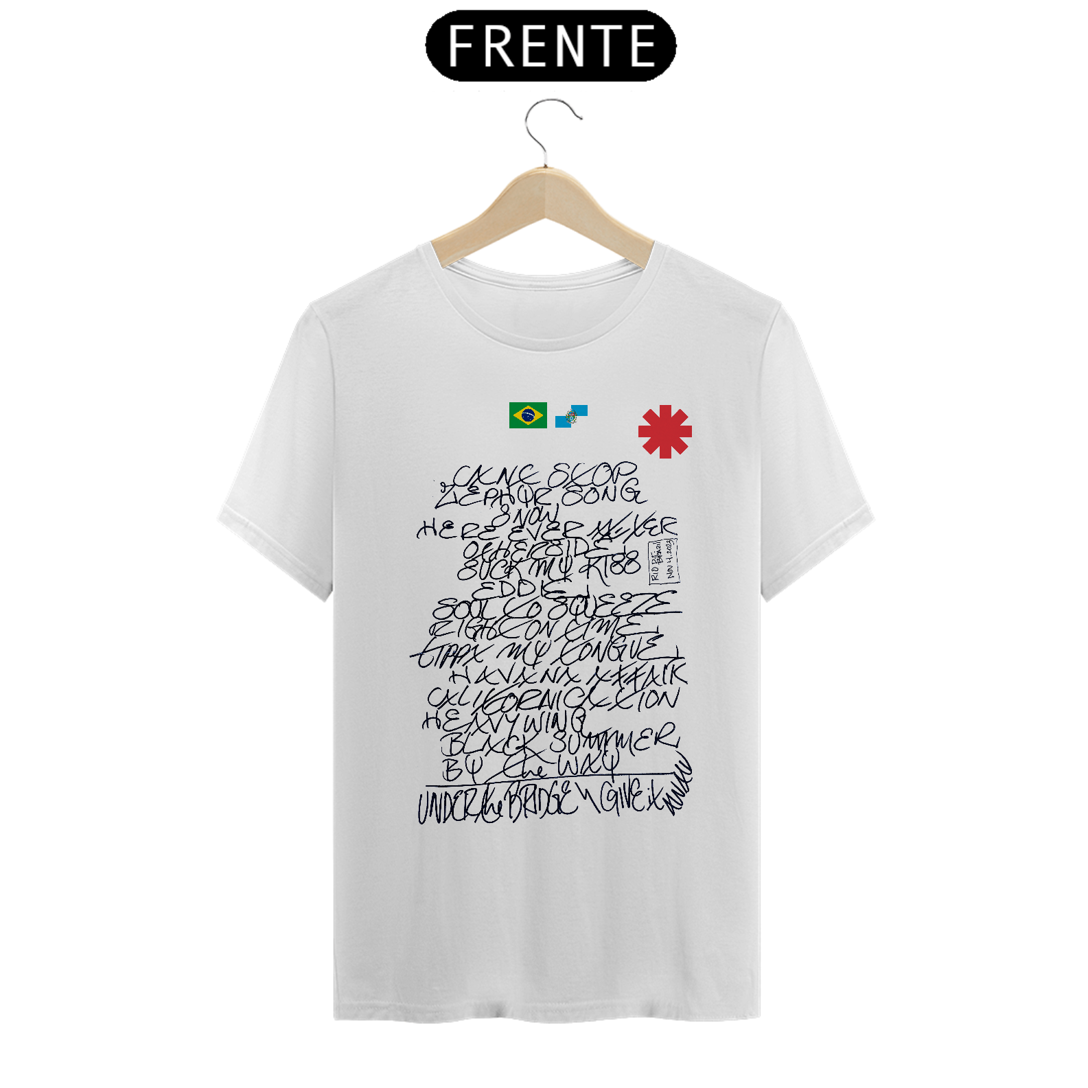 Nome do produto  Camiseta RHCP Set List Rio de Janeiro 2023 Exclusiva Versão II