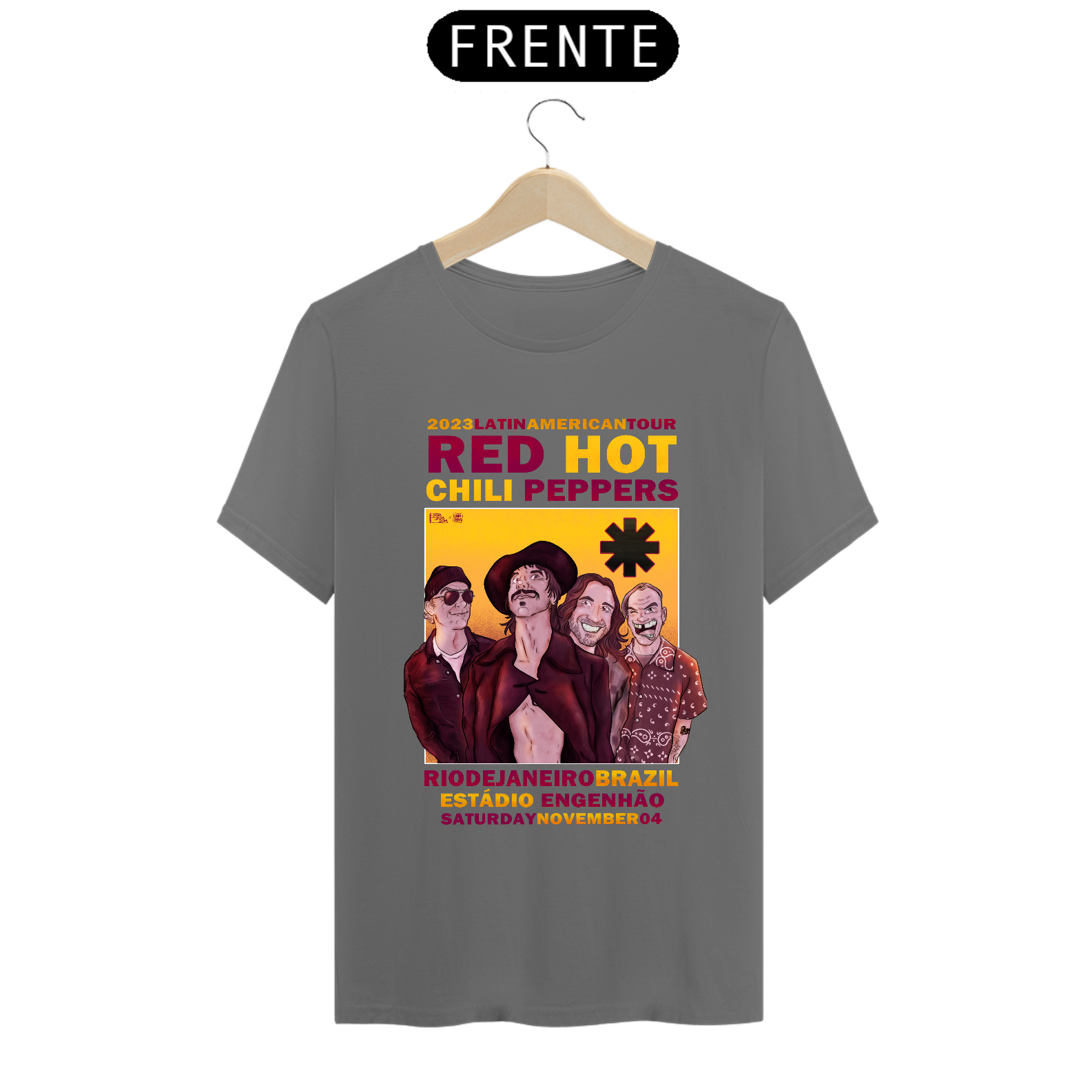 RHCP RJ - Camiseta Estonada Red Hot Chili Peppers Brazil Tour 2023 - Rio de Janeiro By Conradraws