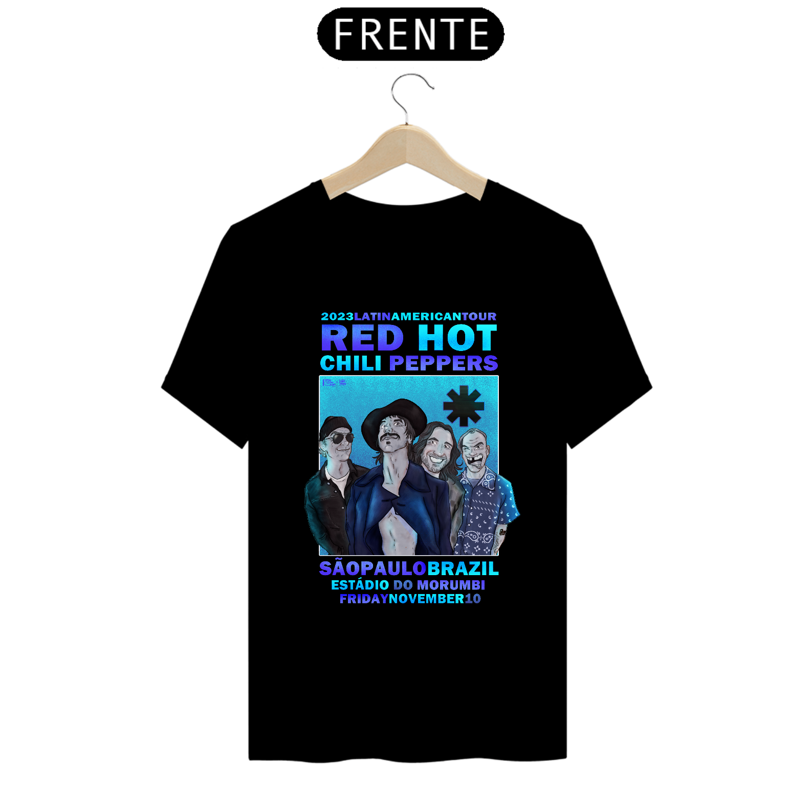 Nome do produto  RHCP SP - Camiseta Prime Red Hot Chili Peppers Brazil Tour 2023 - São Paulo By Conradraws