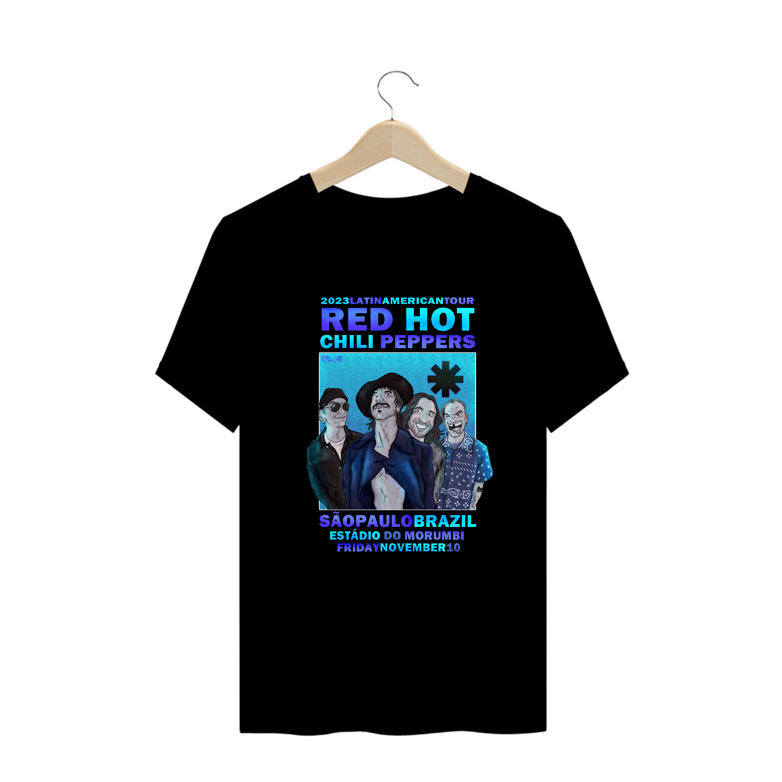 RHCP SP - Camiseta Plus Size Red Hot Chili Peppers Brazil Tour 2023 - São Paulo By Conradraws