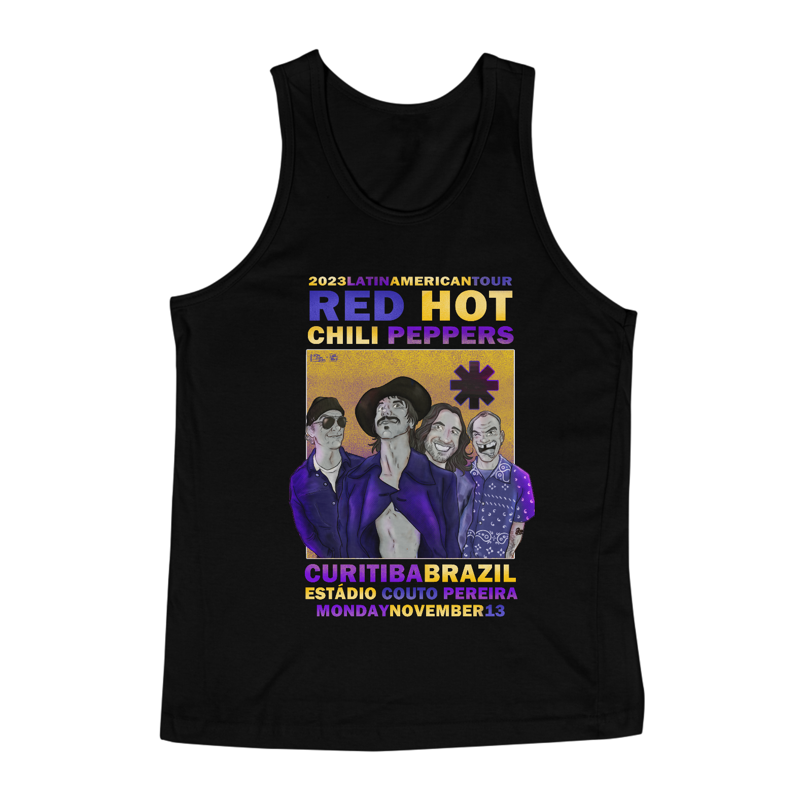 Nome do produto  RHCP CWB - Camiseta Regata Red Hot Chili Peppers Curitiba 2023 - by Conradraws
