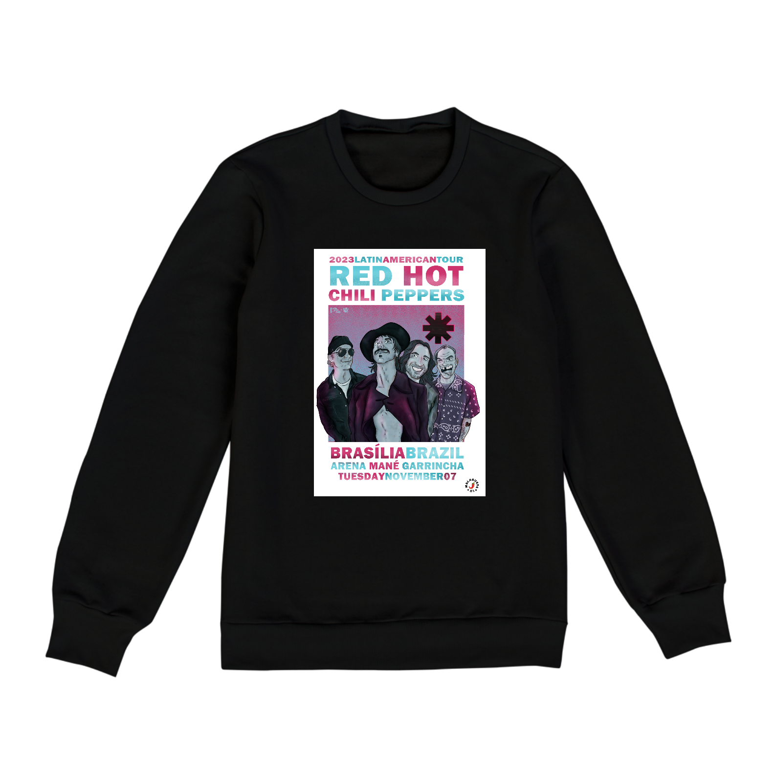 RHCP BSB - Moletom Unissex Red Hot Chili Peppers Brazil Tour 2023 - Brasília