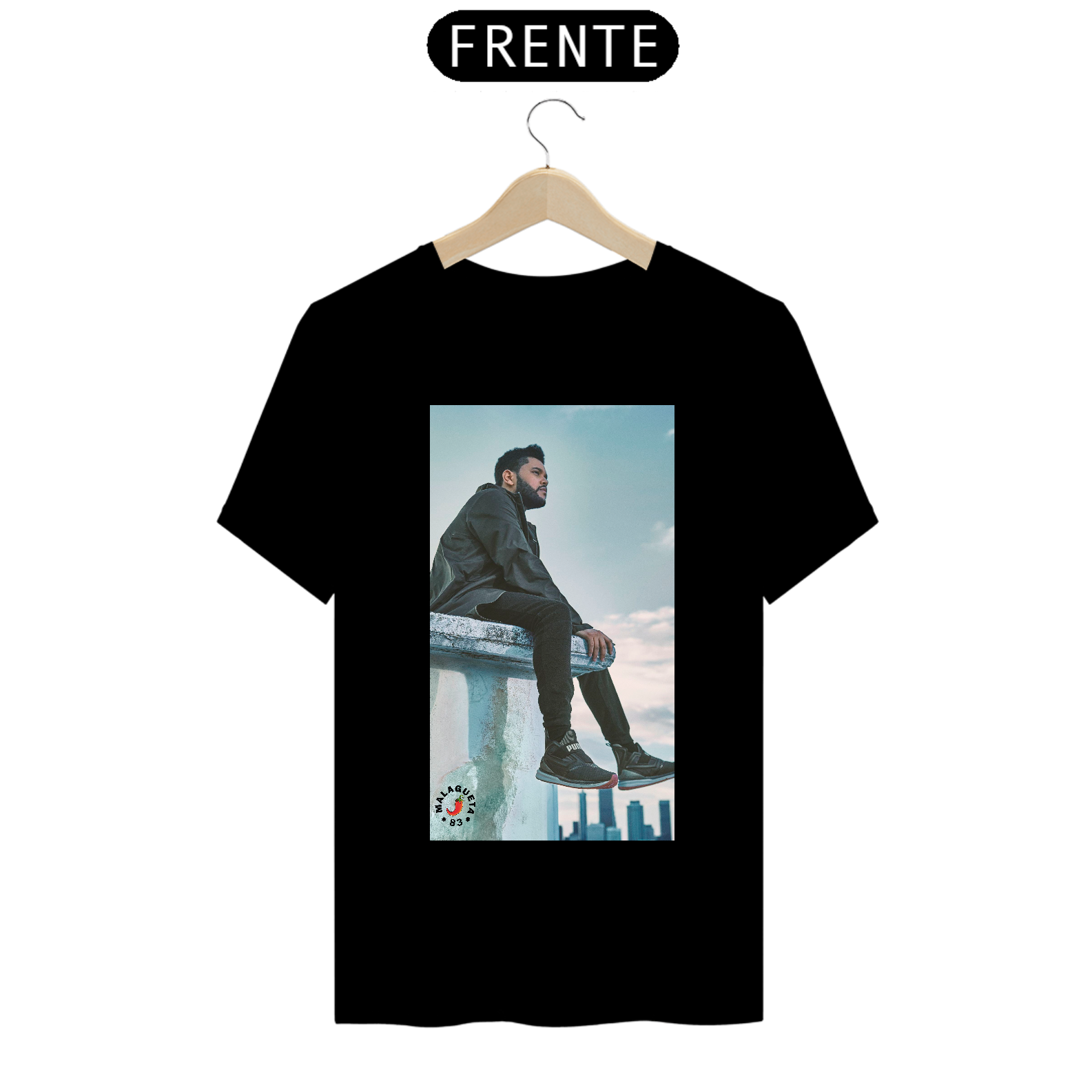 Camiseta Prime The Weeknd Muro Branca e Preta