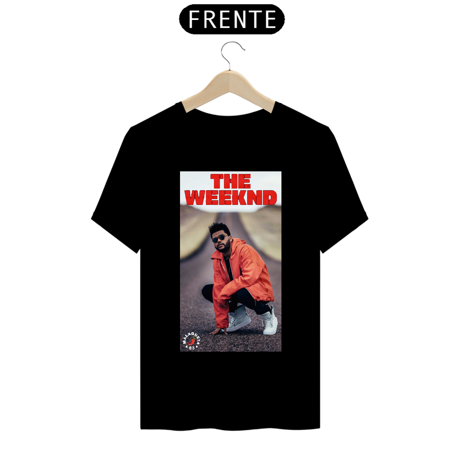 Camiseta Prime The Weeknd Estrada Preta e Branca