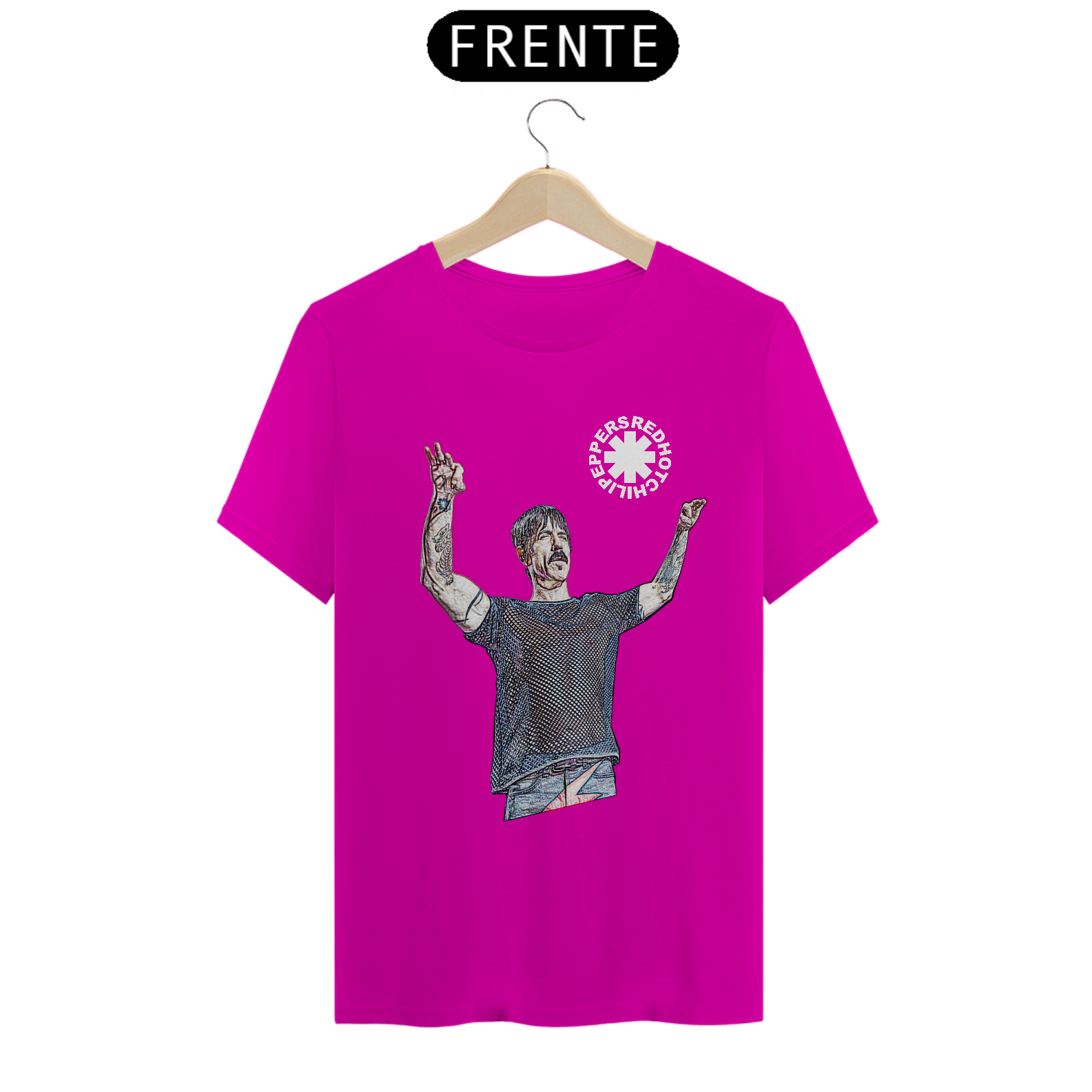 Camiseta Quality Red Hot Chili Peppers Anthony Kiedis Rosa Edição Limitada