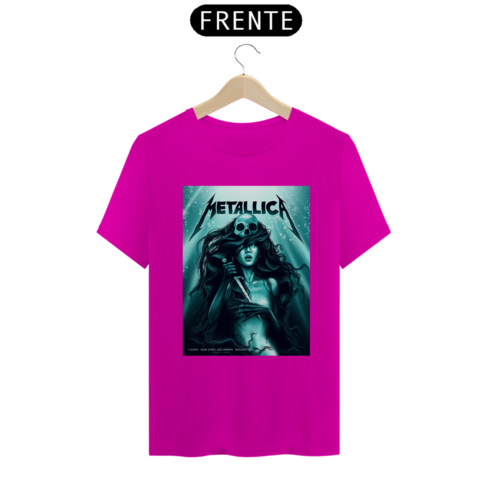 Nome do produto  Camiseta Quality Pink Metallica Poster Barcelona 2019