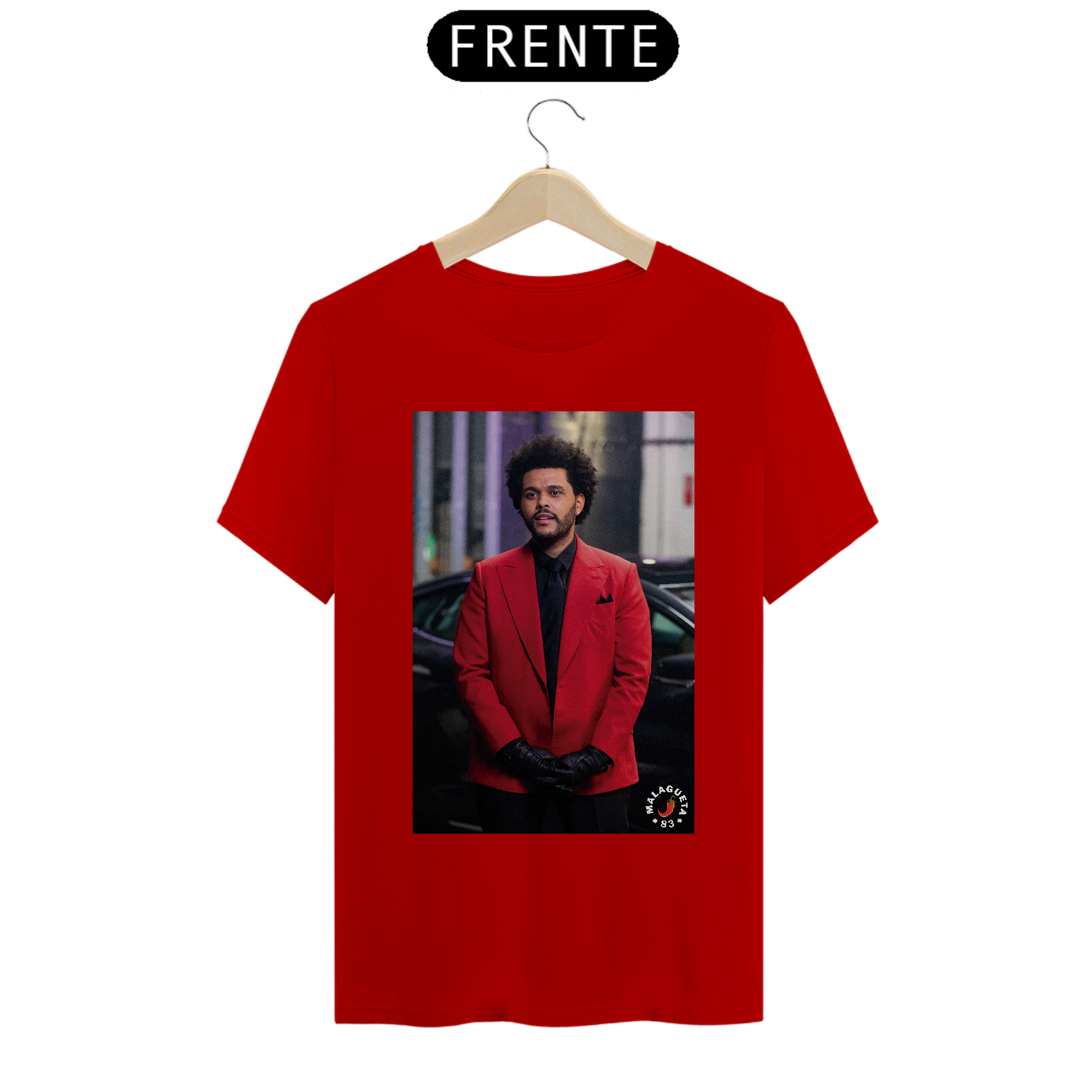 Camiseta Quality The Weeknd Vermelha e Cinza