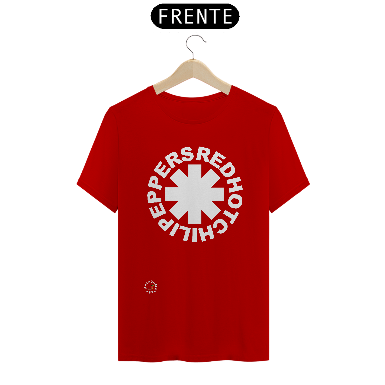 Camiseta Quality Red Hot Chili Peppers Logo Branco Multicores
