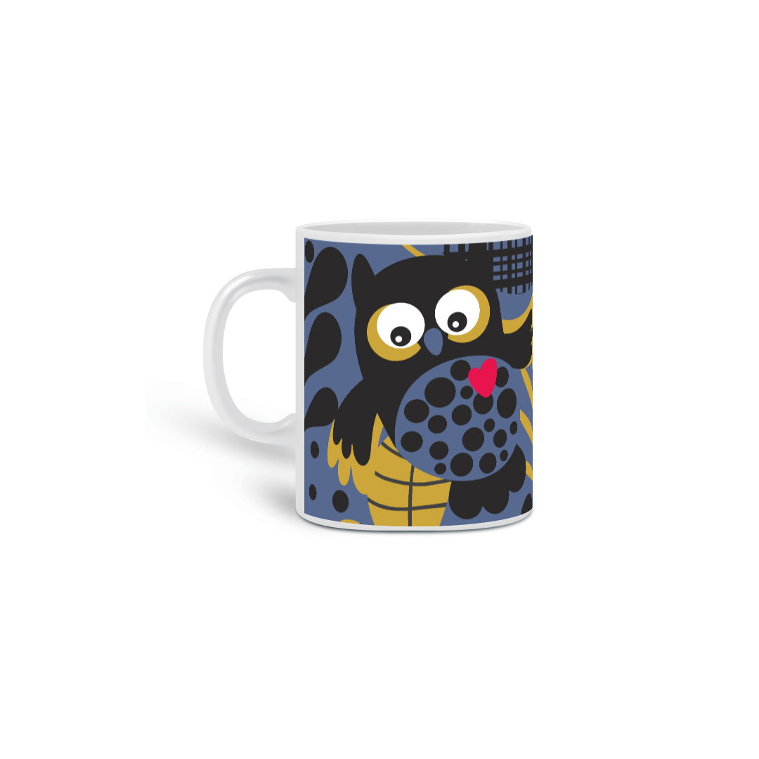 Nome do produto  CANECA CORUJINHA COLORIDA EXÓTICA
