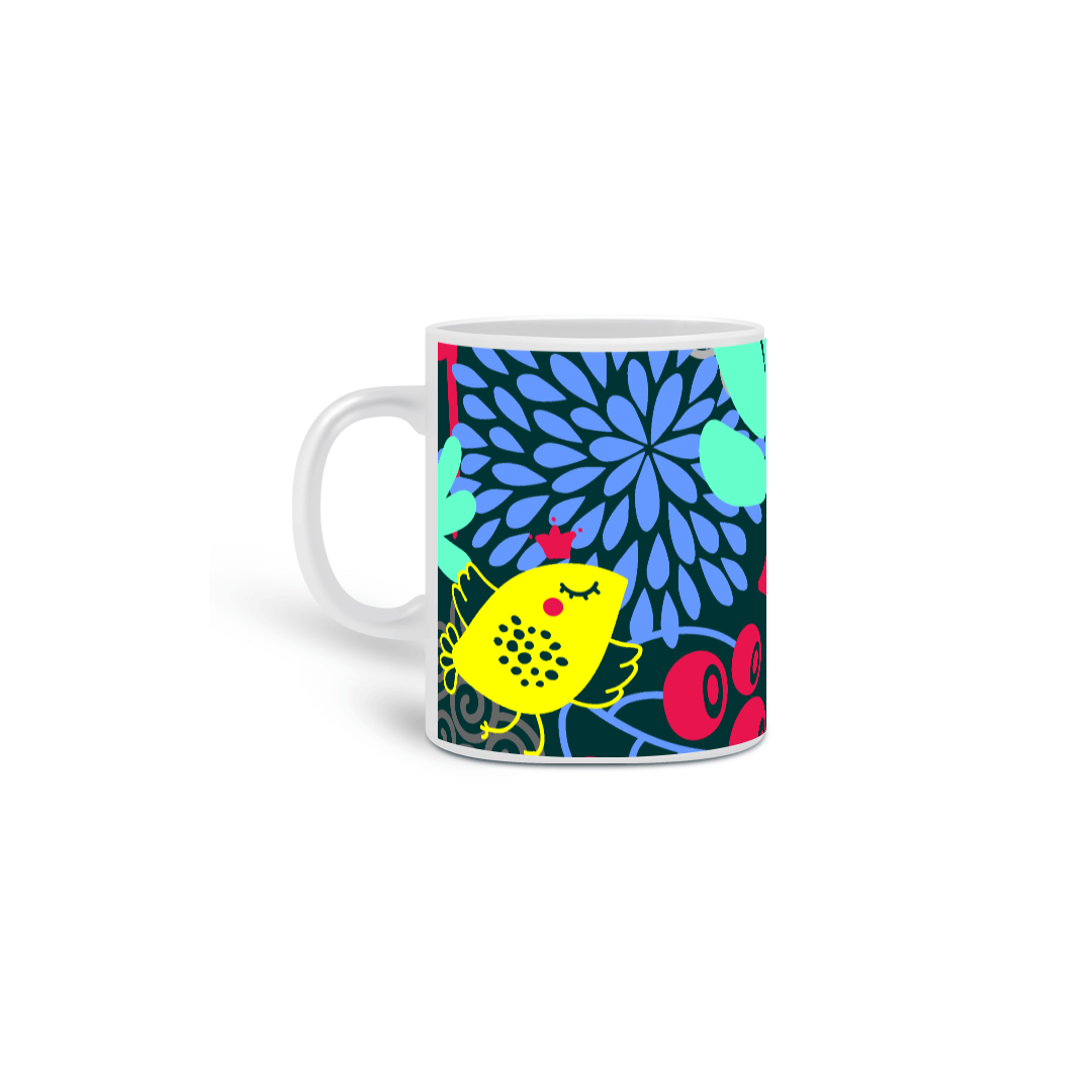 Nome do produto  CANECA PASSARINHO COLORIDA