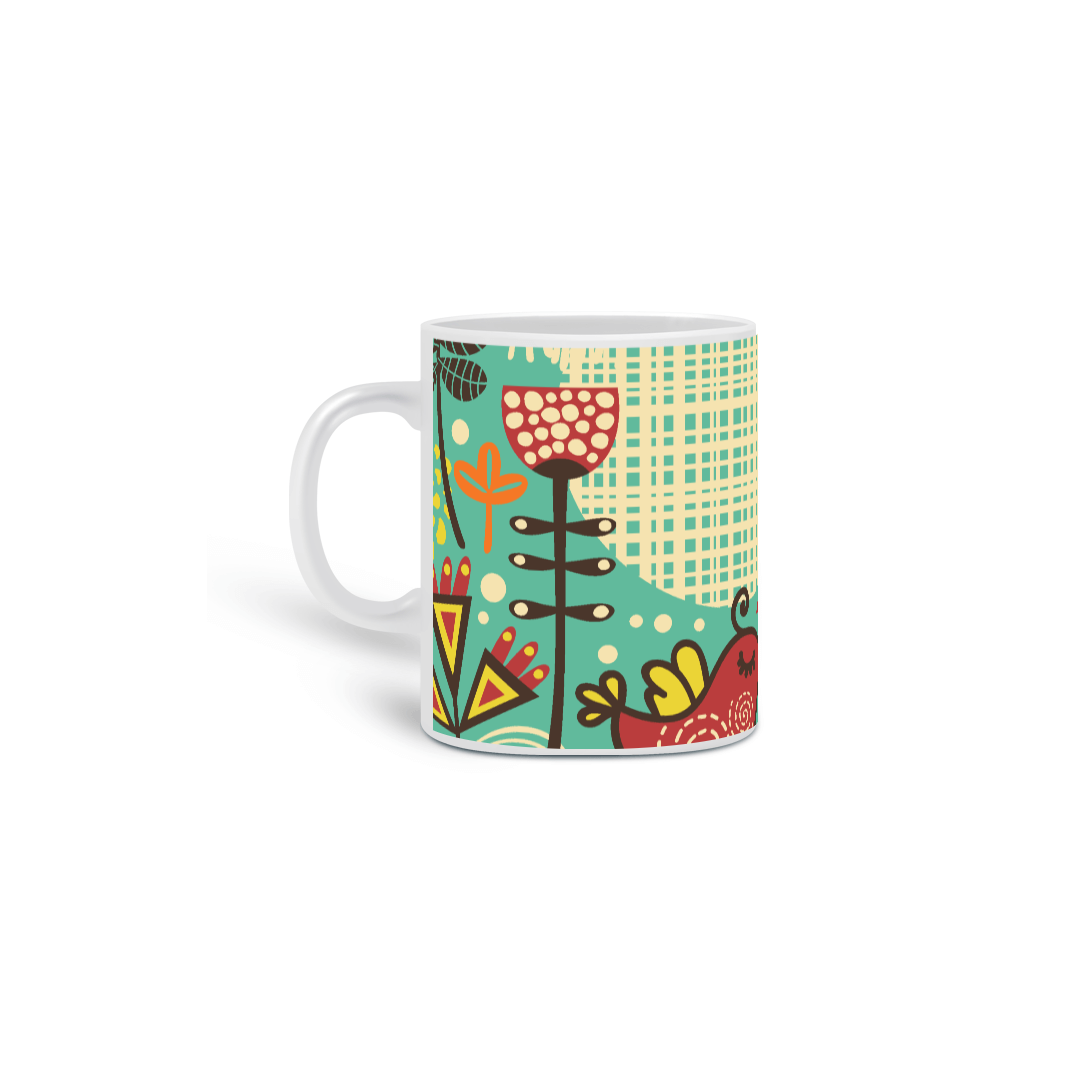Nome do produto  CANECA PASSARINHO COLORIDA