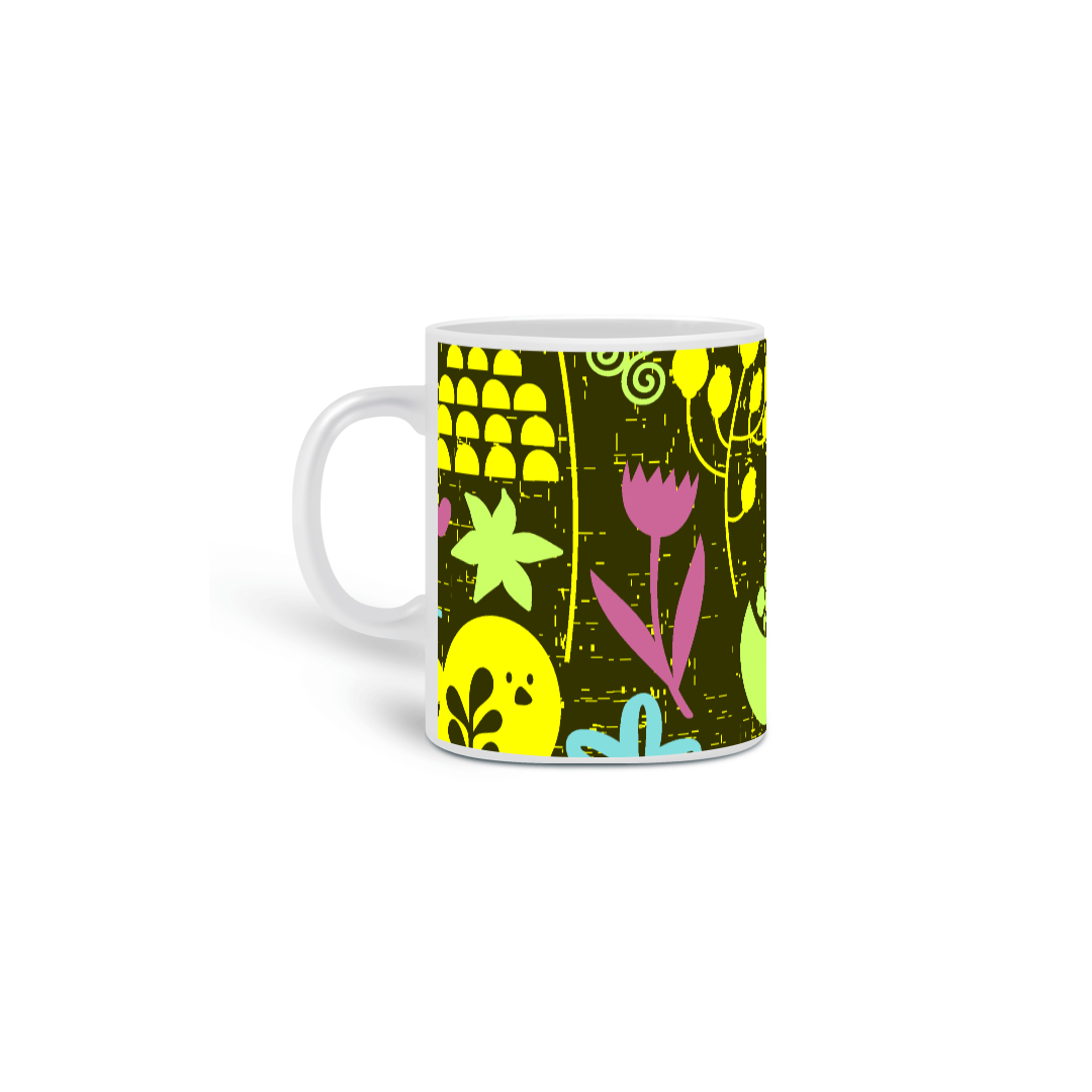 Nome do produto  CANECA PASSARINHO COLORIDA