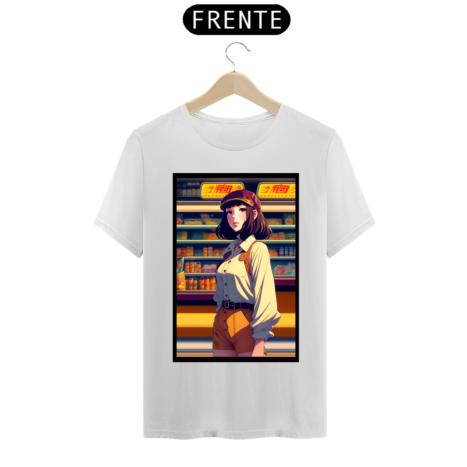 Nome do produto  In the style of 90's vintage. anime art of a model