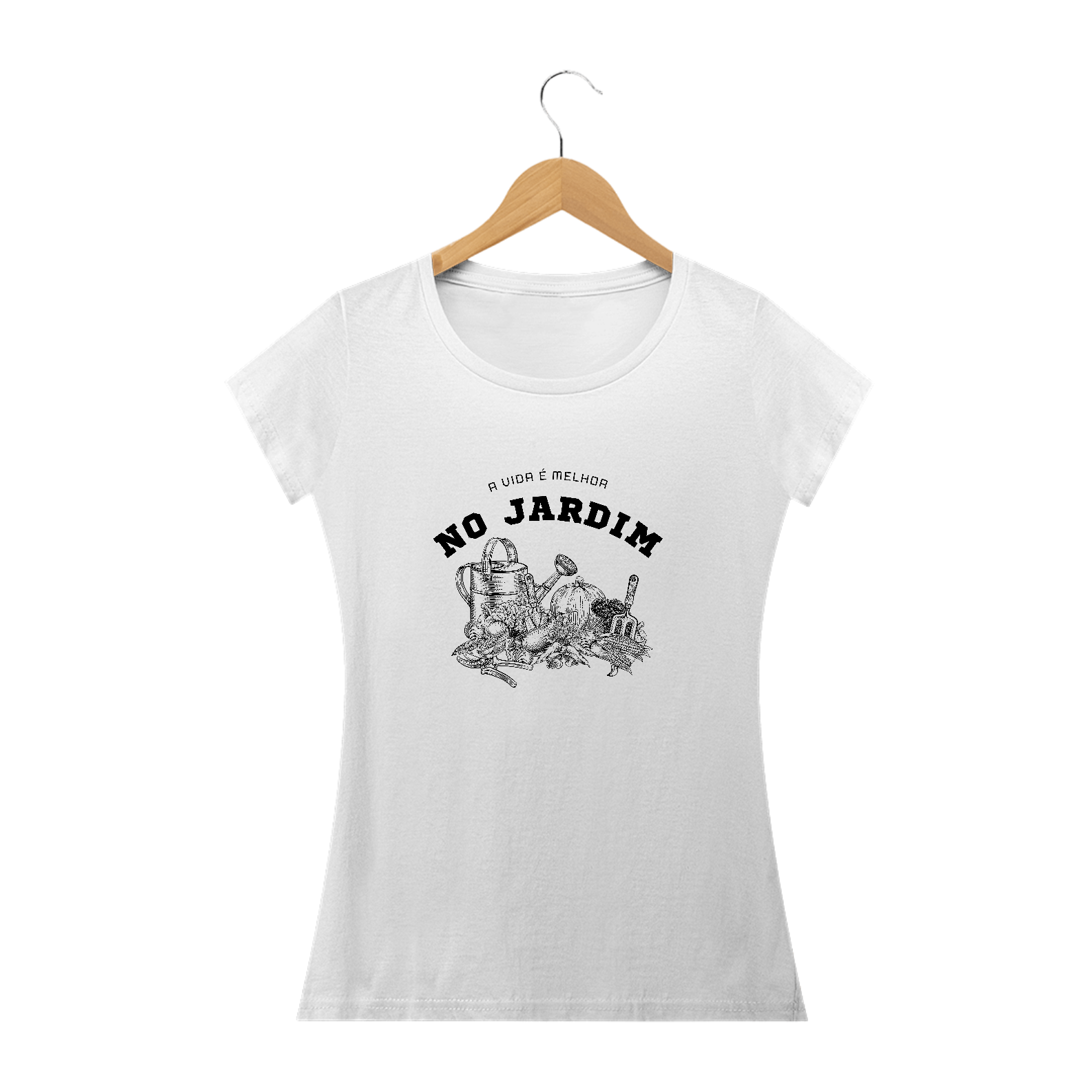 Camiseta feminina a vida é melhor no Jardim