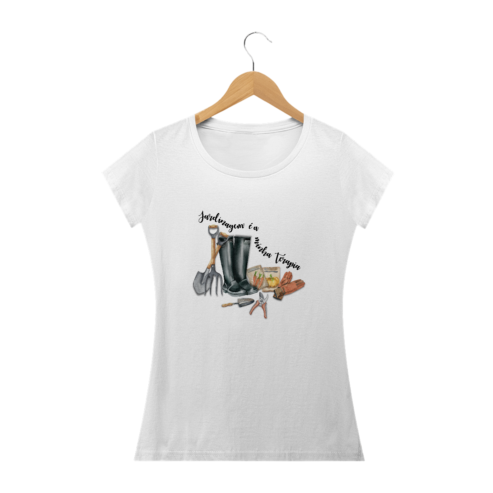 Camiseta feminina Jardinagem é a minha terapia
