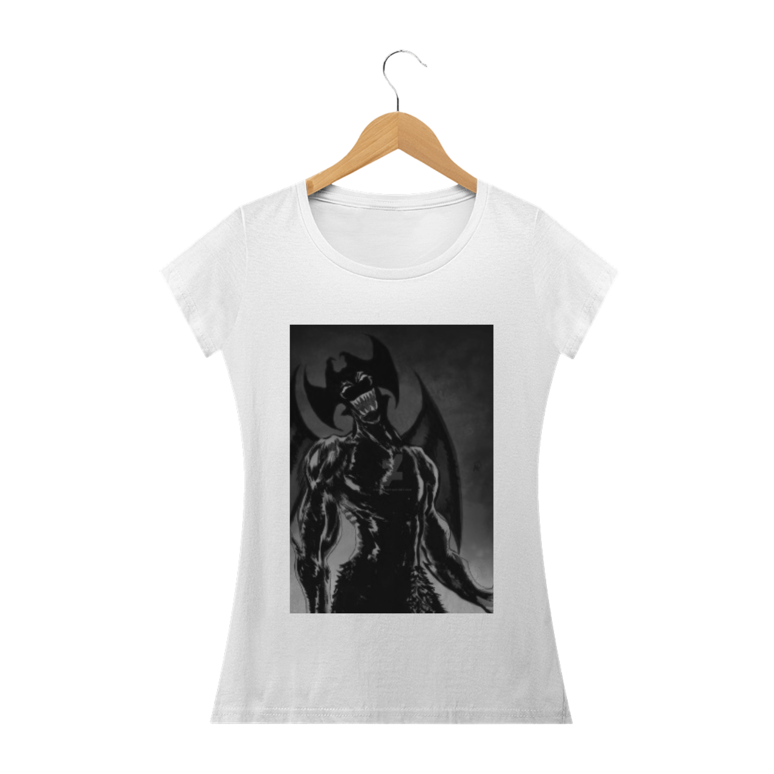 camisa Shit_Devil_ feminino branco
