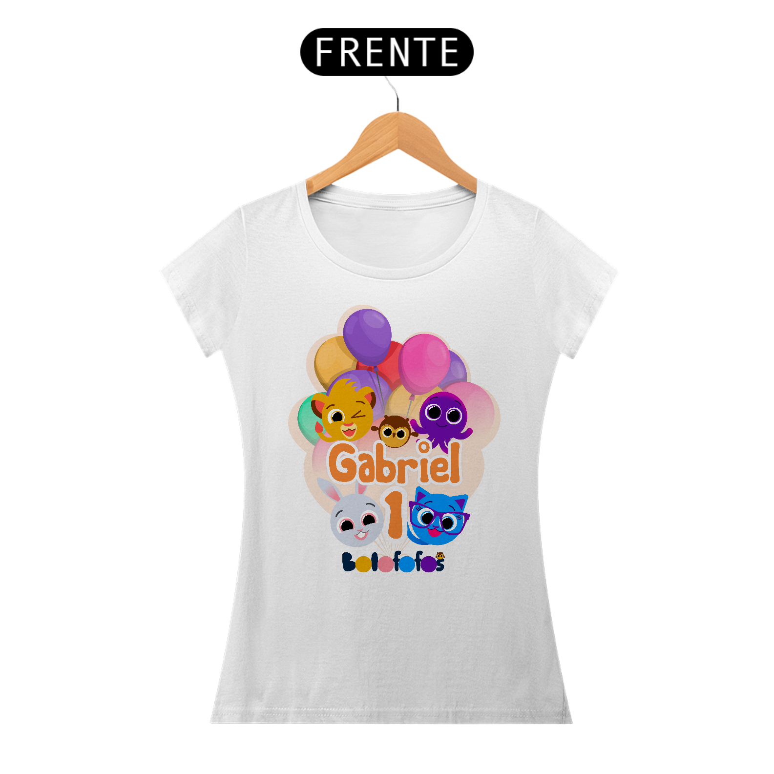 Camiseta baby look aniversário 1 ano Gabriel