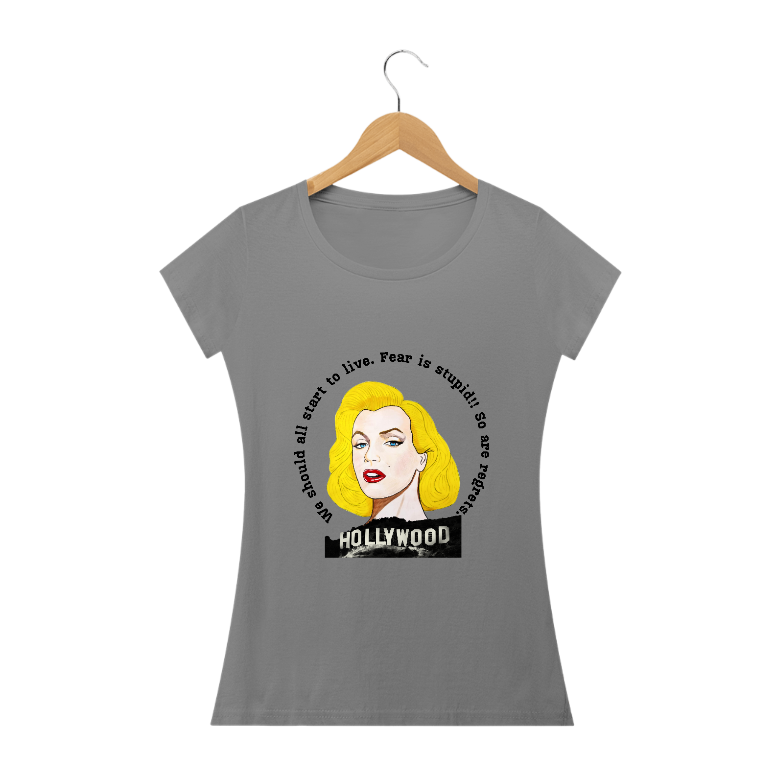 Camiseta Exclusiva - Marilyn Fear is Stupid - Cores claras