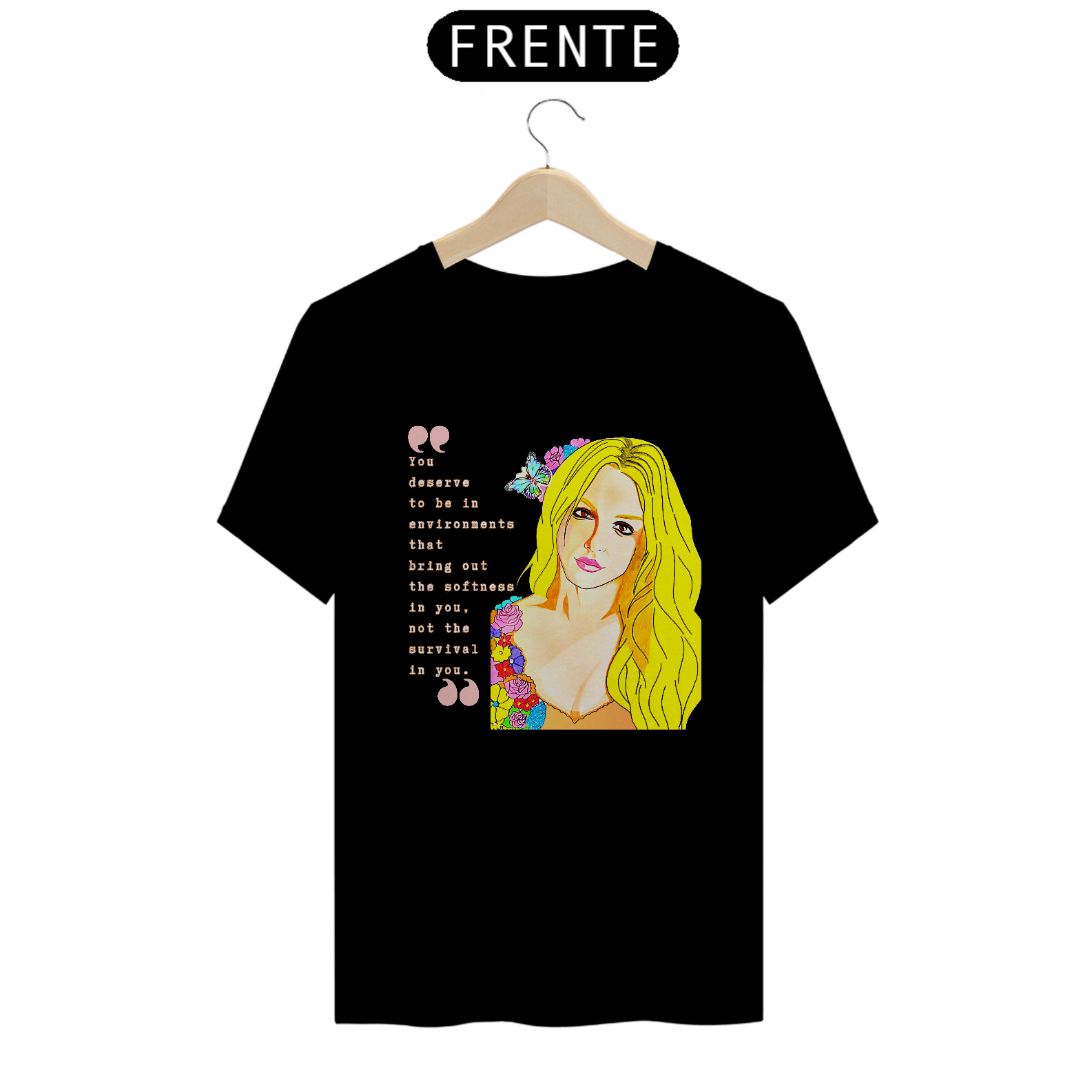 Camiseta Fandom Quality Exclusiva- Britney and Quote - Preta, Azul-marinho e Vinho