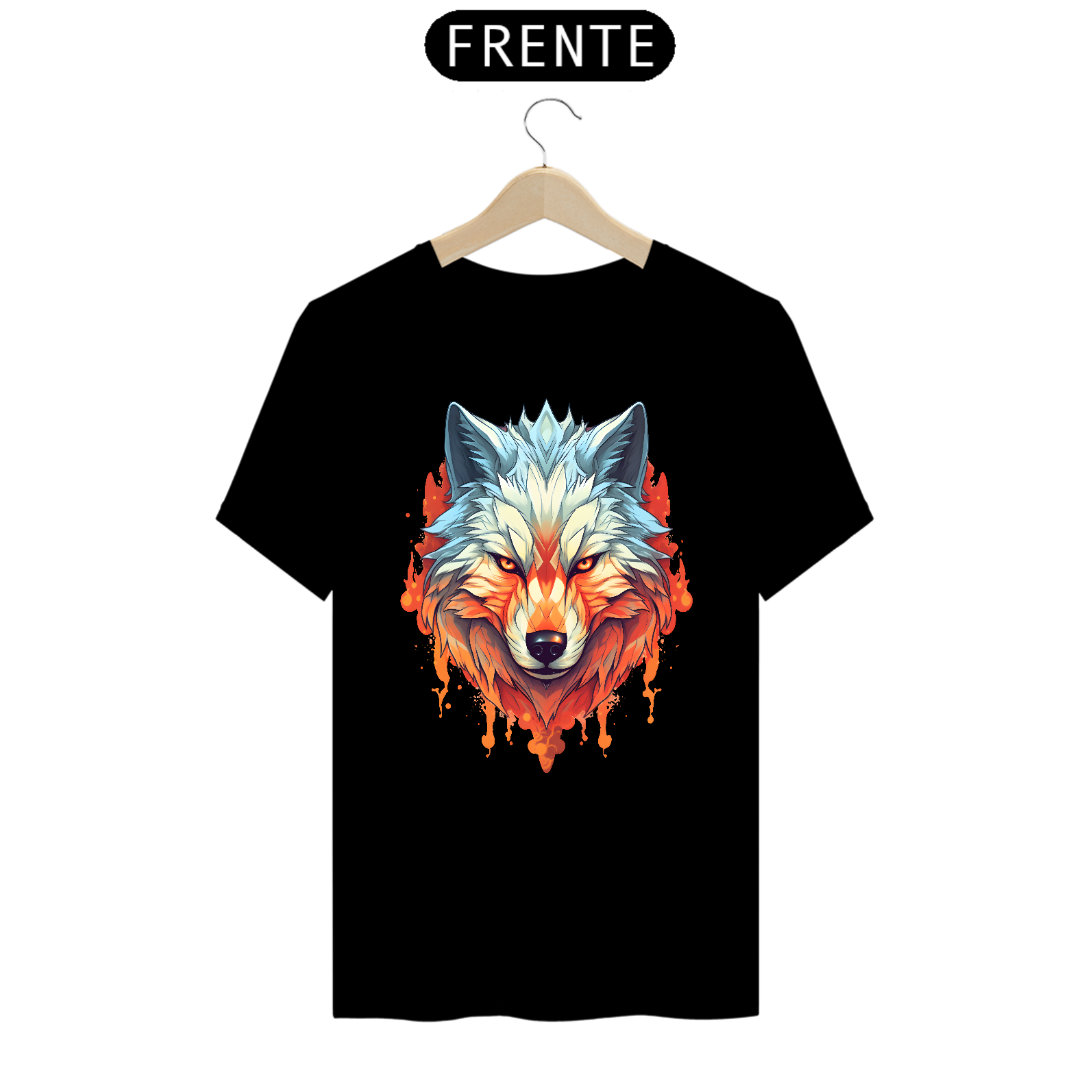 Camisa Lobo Flamejante (Masculino): Paixão, Energia e Poder em Chamas!