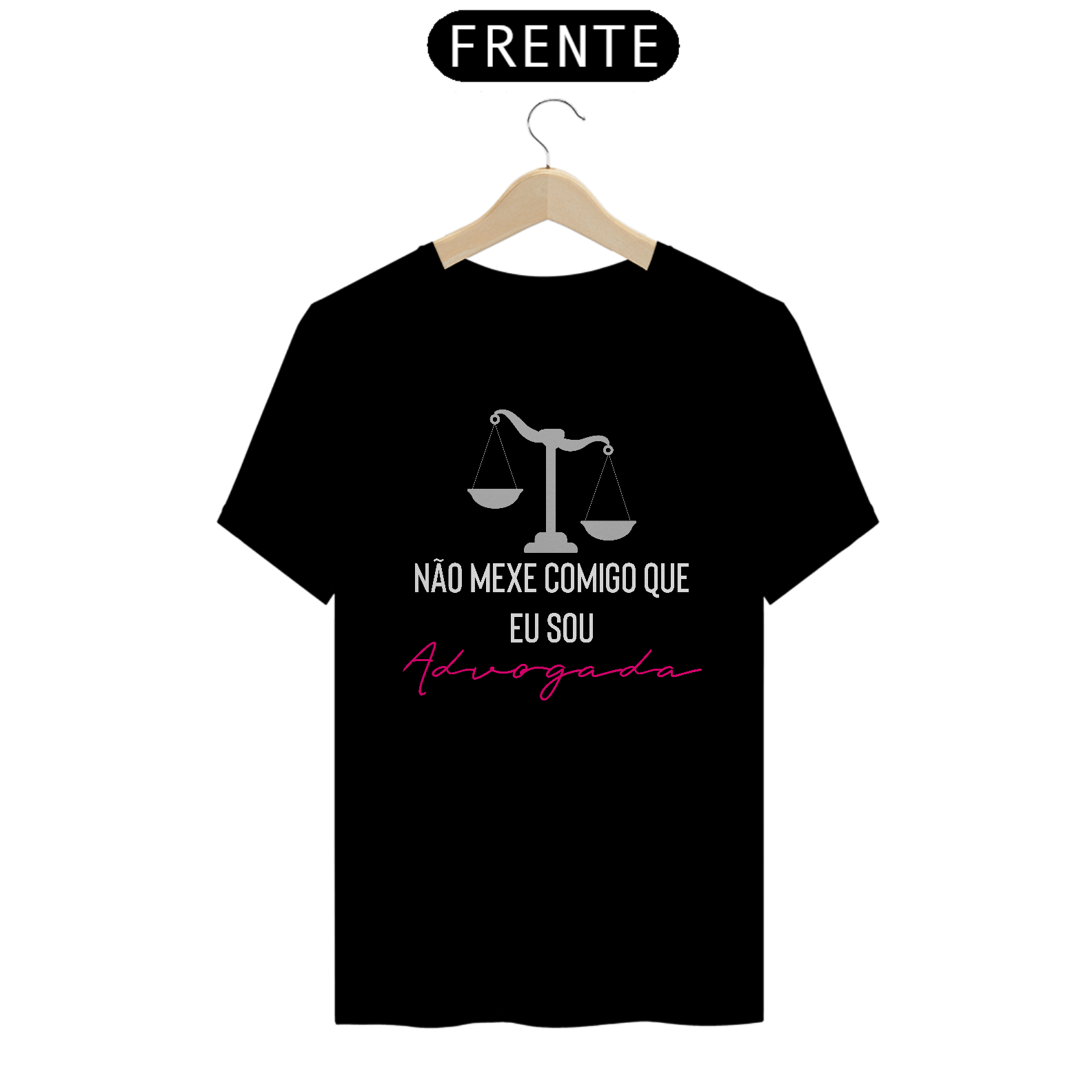 Camiseta: Não Mexe Comigo (Balança, Rosa)