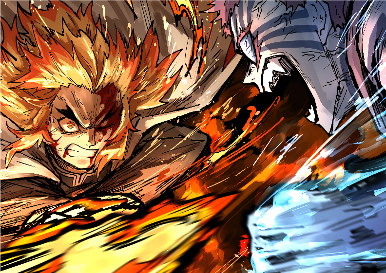 Nome do produto: Poster Kimetsu no Yaiba Rengoku vs Akaza