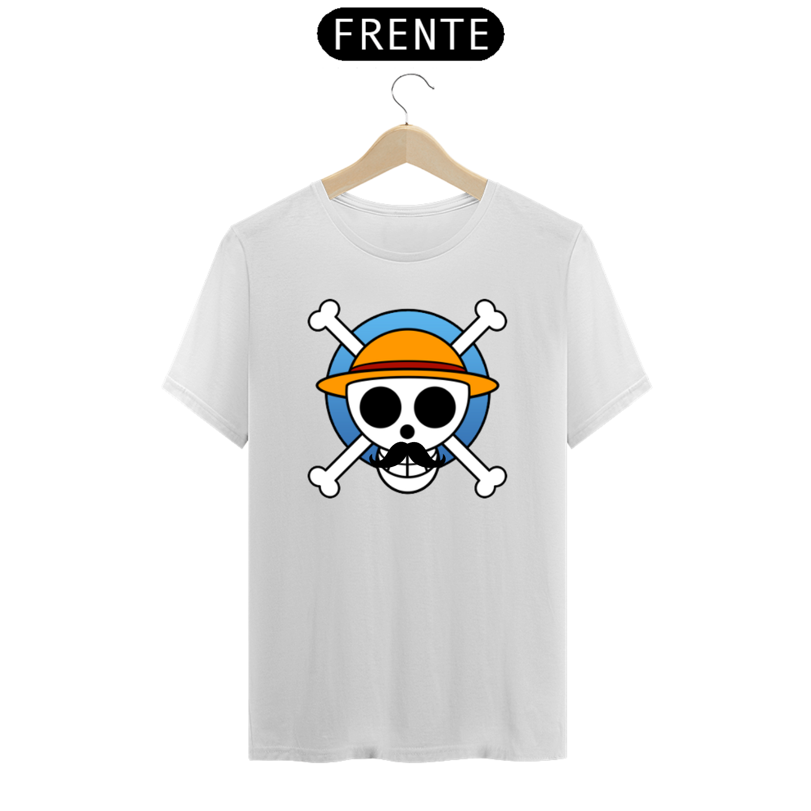 Nome do produto: Camiseta de One Piece - Caveira com bigode