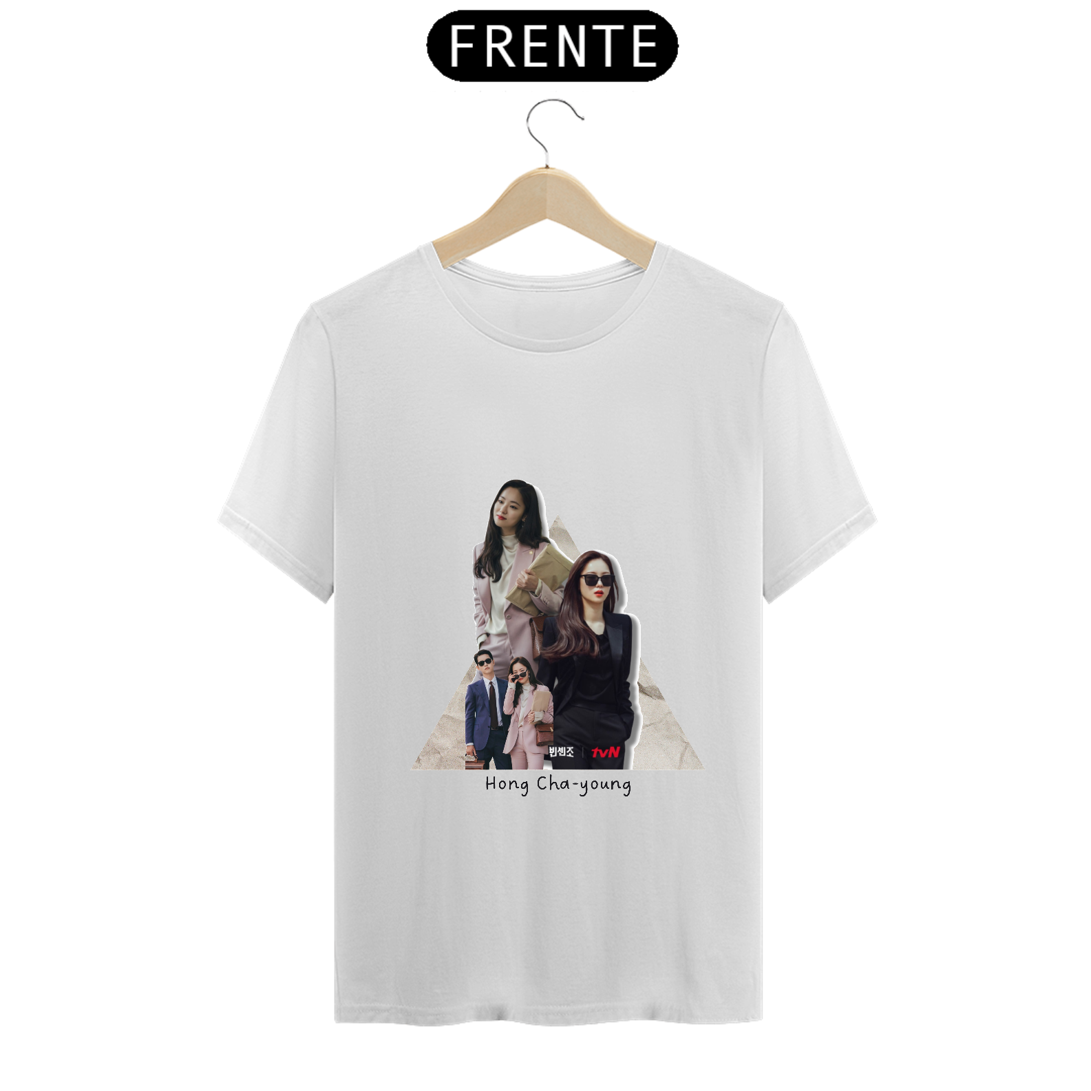 T-shirt Vincenzo Hong Cha-young Rosa/Branco