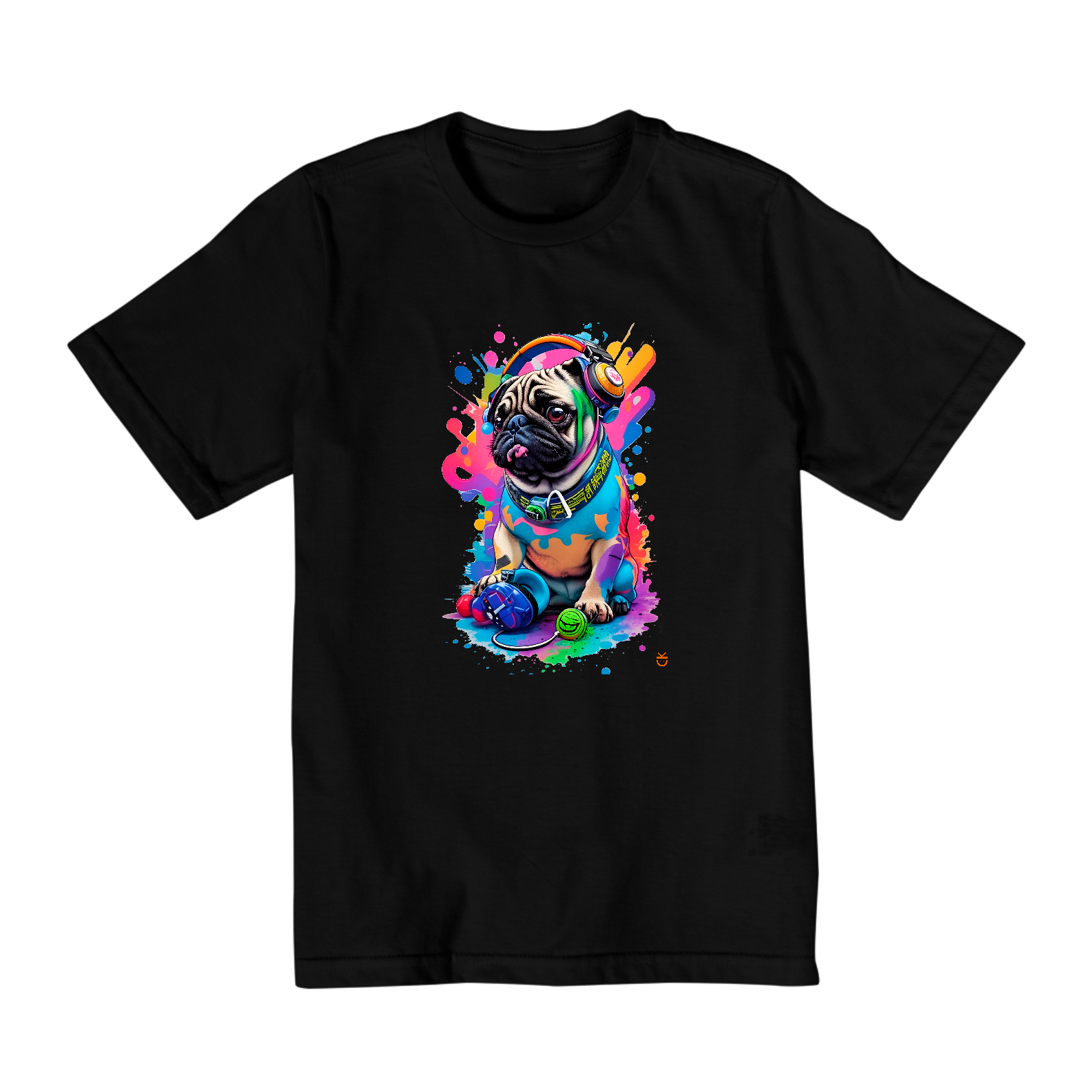 Camiseta infantil - PUG de fone