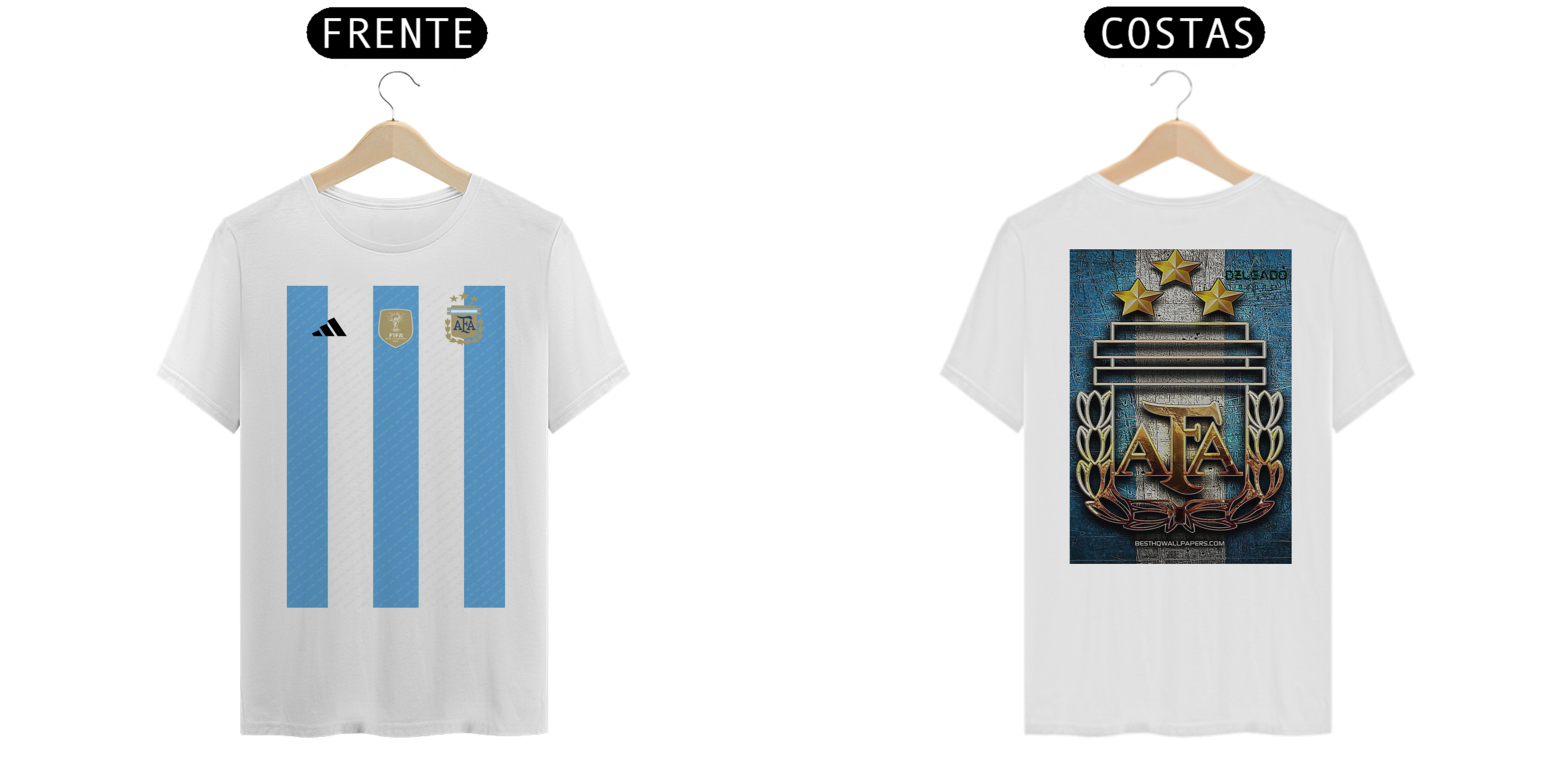 Nome do produto: CAMISA PERSONALIZADA ARGENTINA AFA DELGADO STORE  