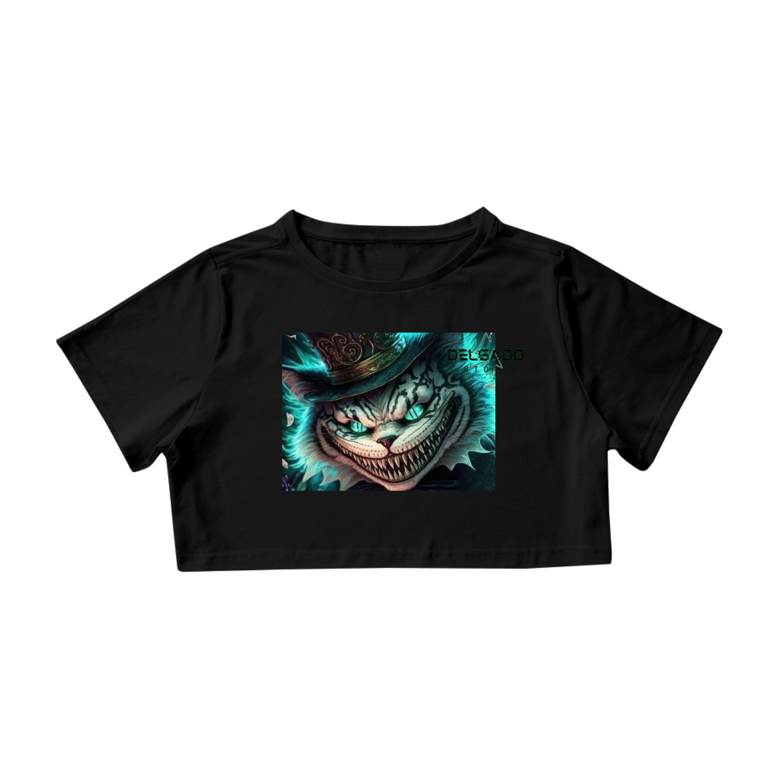 CAMISA FEMININA GATO MALUC0 PAÍS DAS MARAVILHAS 