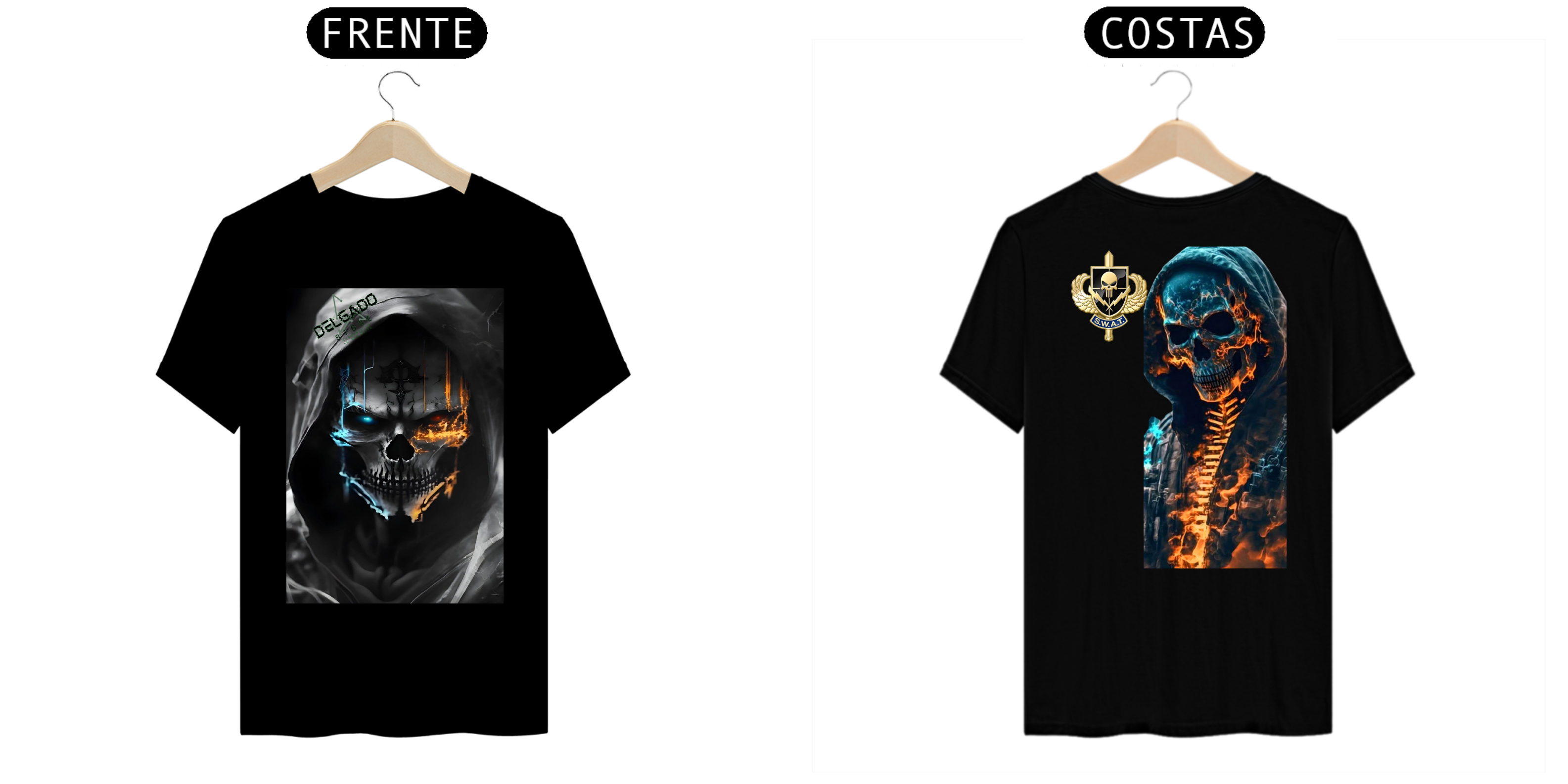 CAMISA MASCULINA CAVEIRA DE FOGO