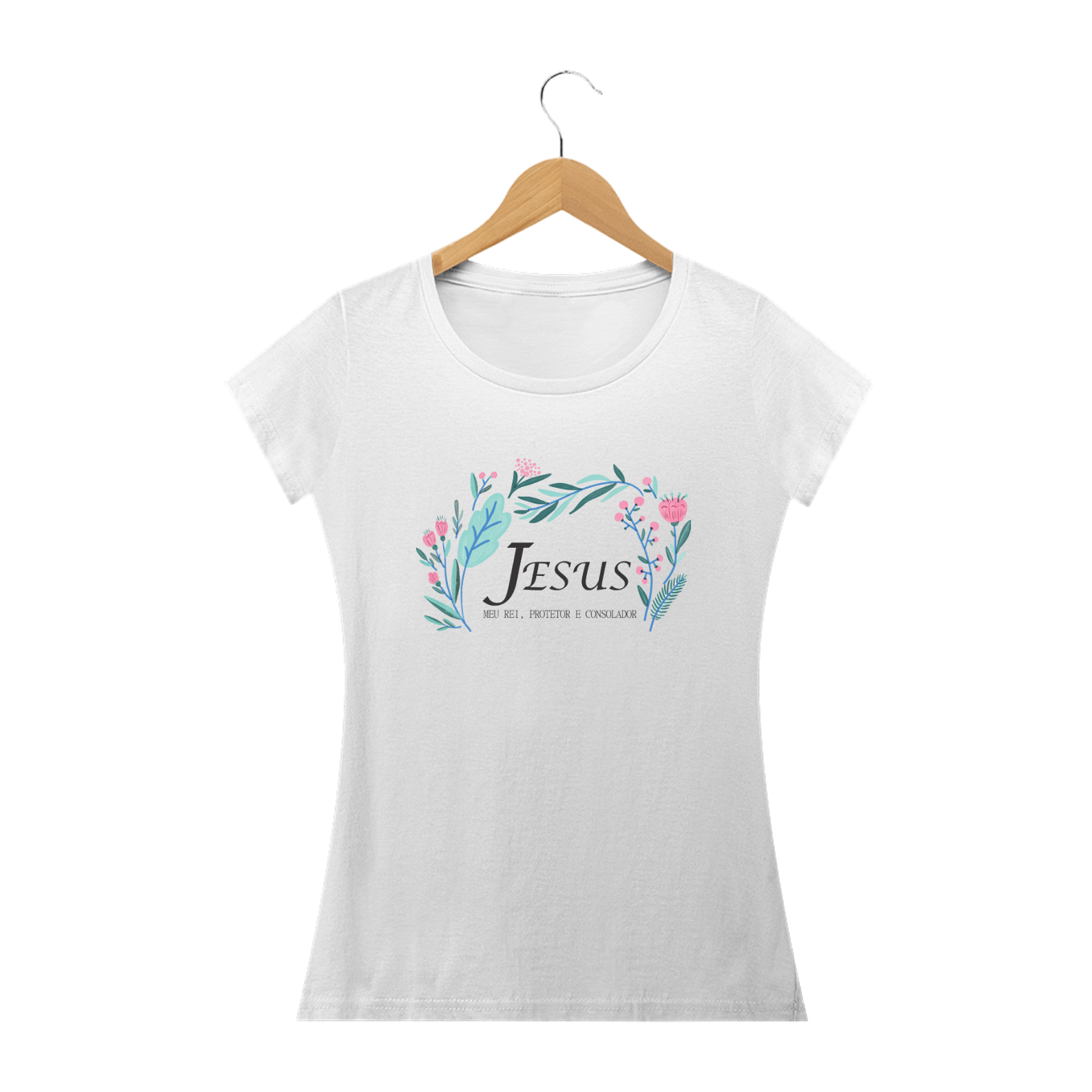 Camiseta  Quality Baby Look  Jesus Meu Rei  Feminino