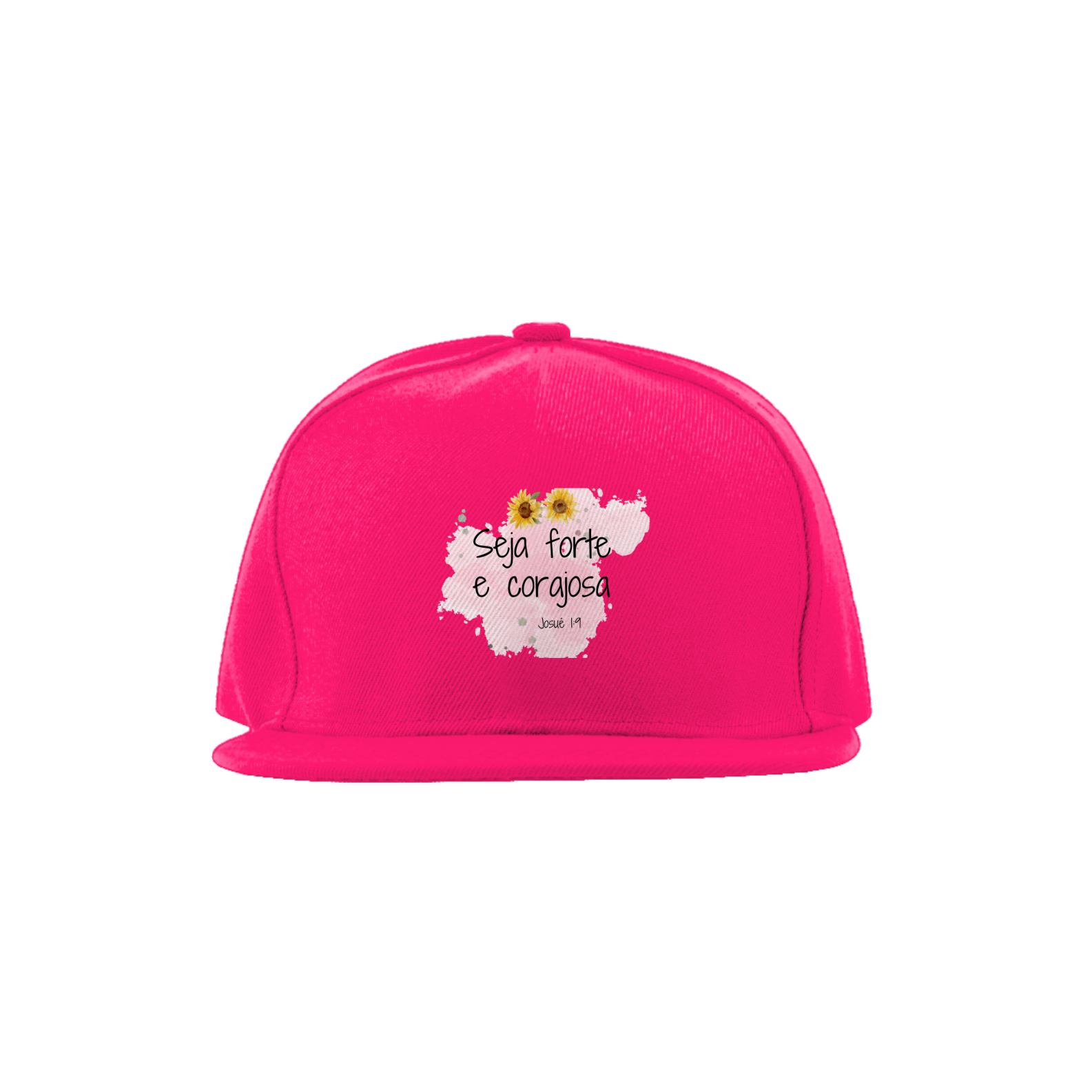 Nome do produto: Boné Feminino Aba reta Seja forte e corajosa