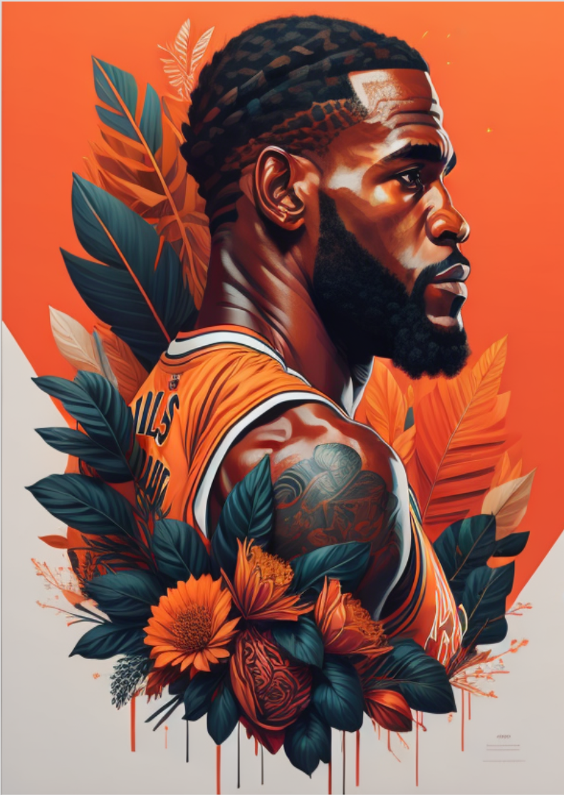Pôster LeBron Laranja