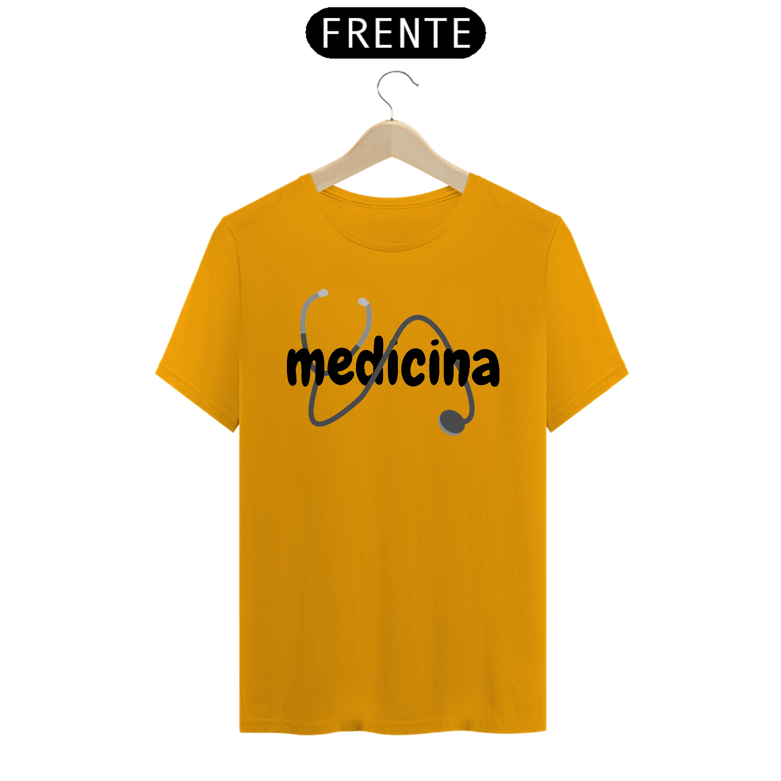 Camiseta [medicina] {cores diversas} - frente - estetoscópio simples