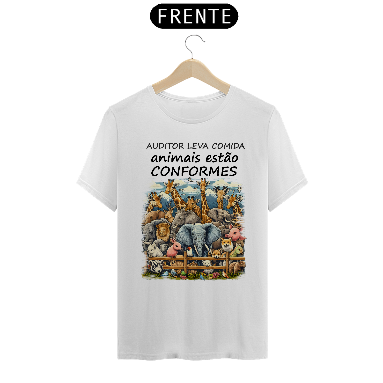Camiseta [gestão da qualidade] {cores  diversas} - frente - animais conformes