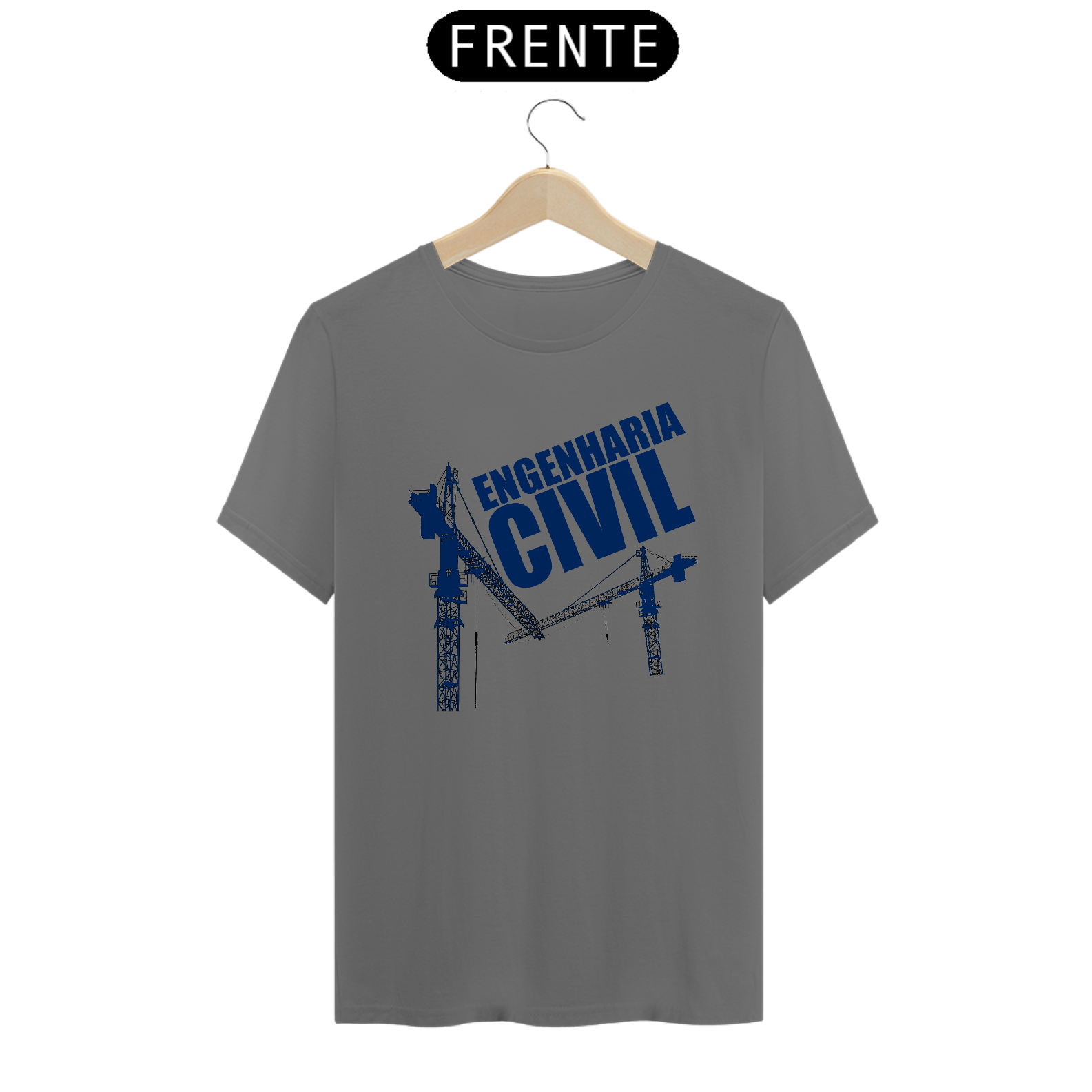 Camiseta [engenharia civil] {cores pasteis} - frente - guindastes
