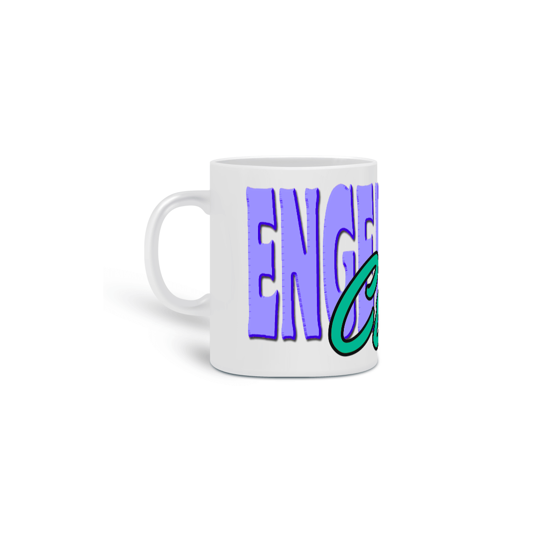 Caneca simples [engenharia civil] {branca} - roxo e verde
