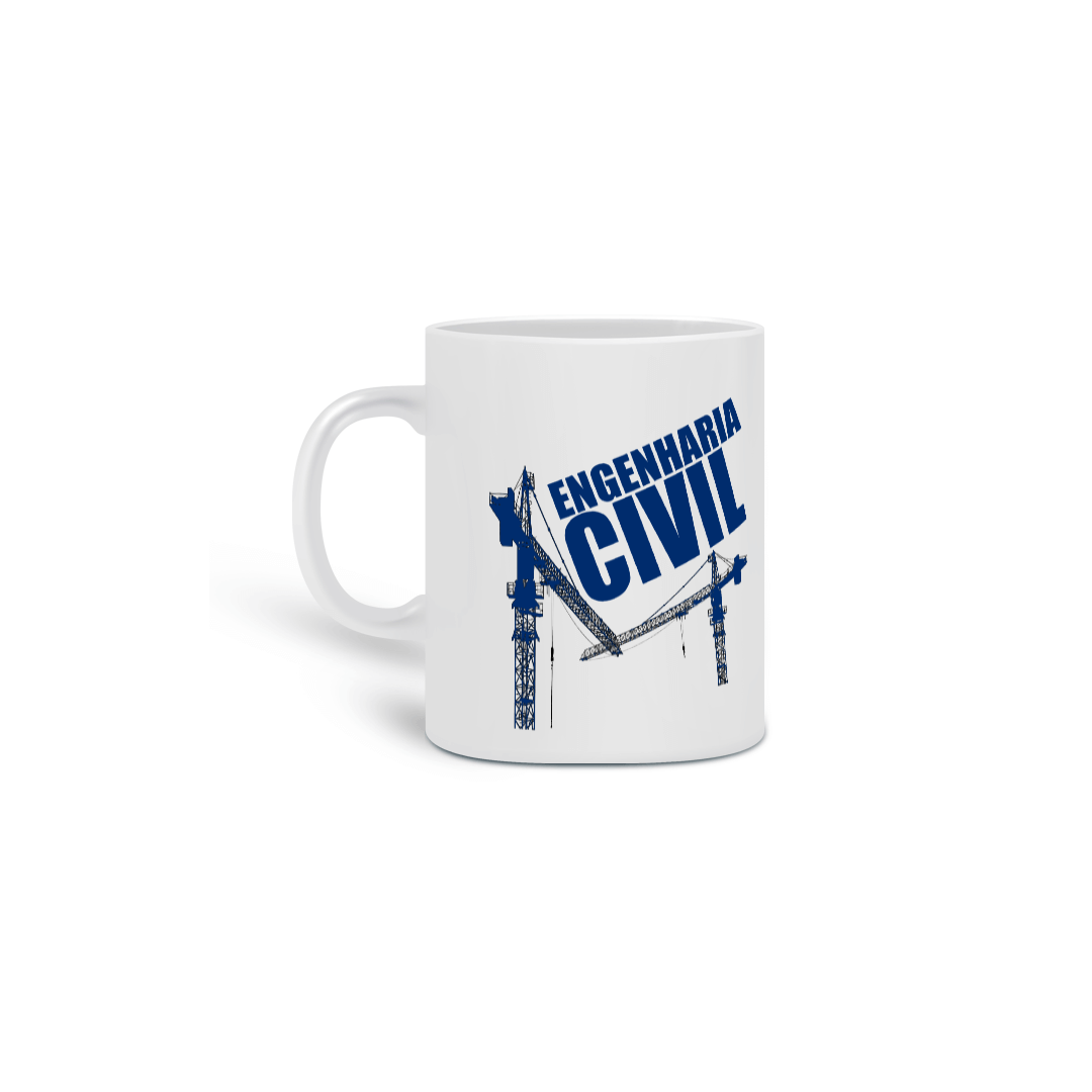 Caneca simples [engenharia civil] {branca} - guindastes
