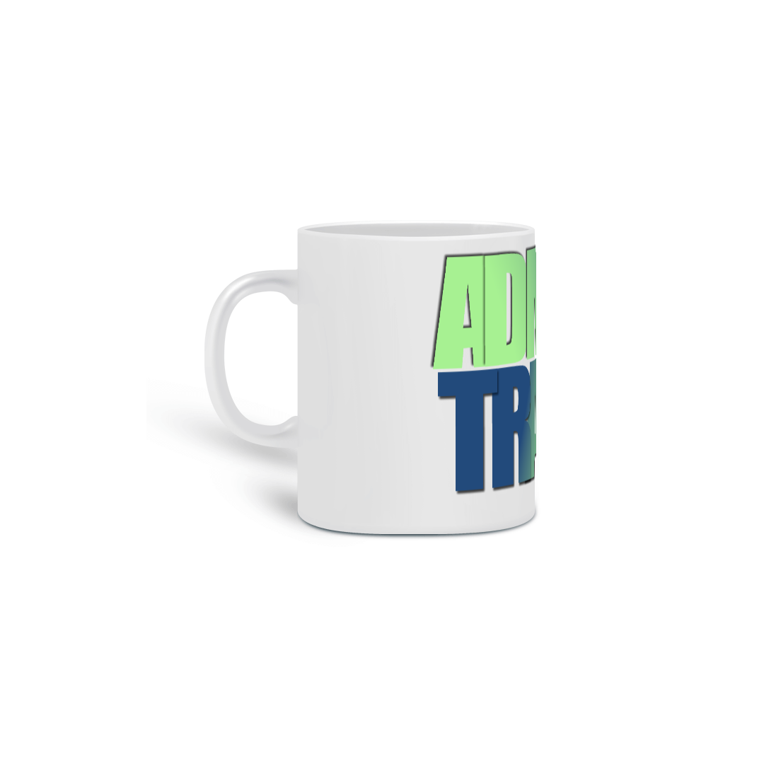 Caneca simples [administração] {branca} - degradê azul e verde
