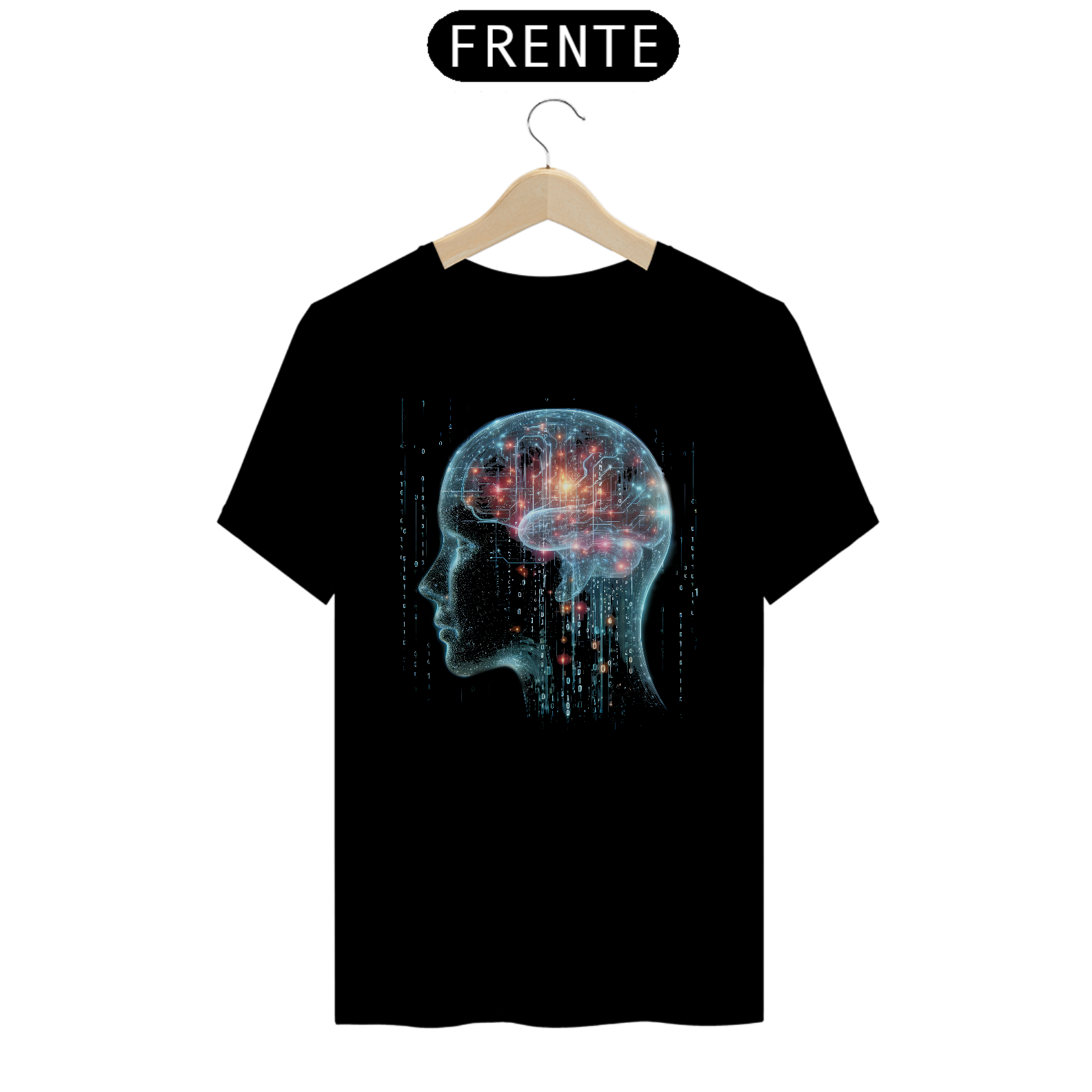 Camiseta [tecnologia] {preto} - frente - o código binário 
