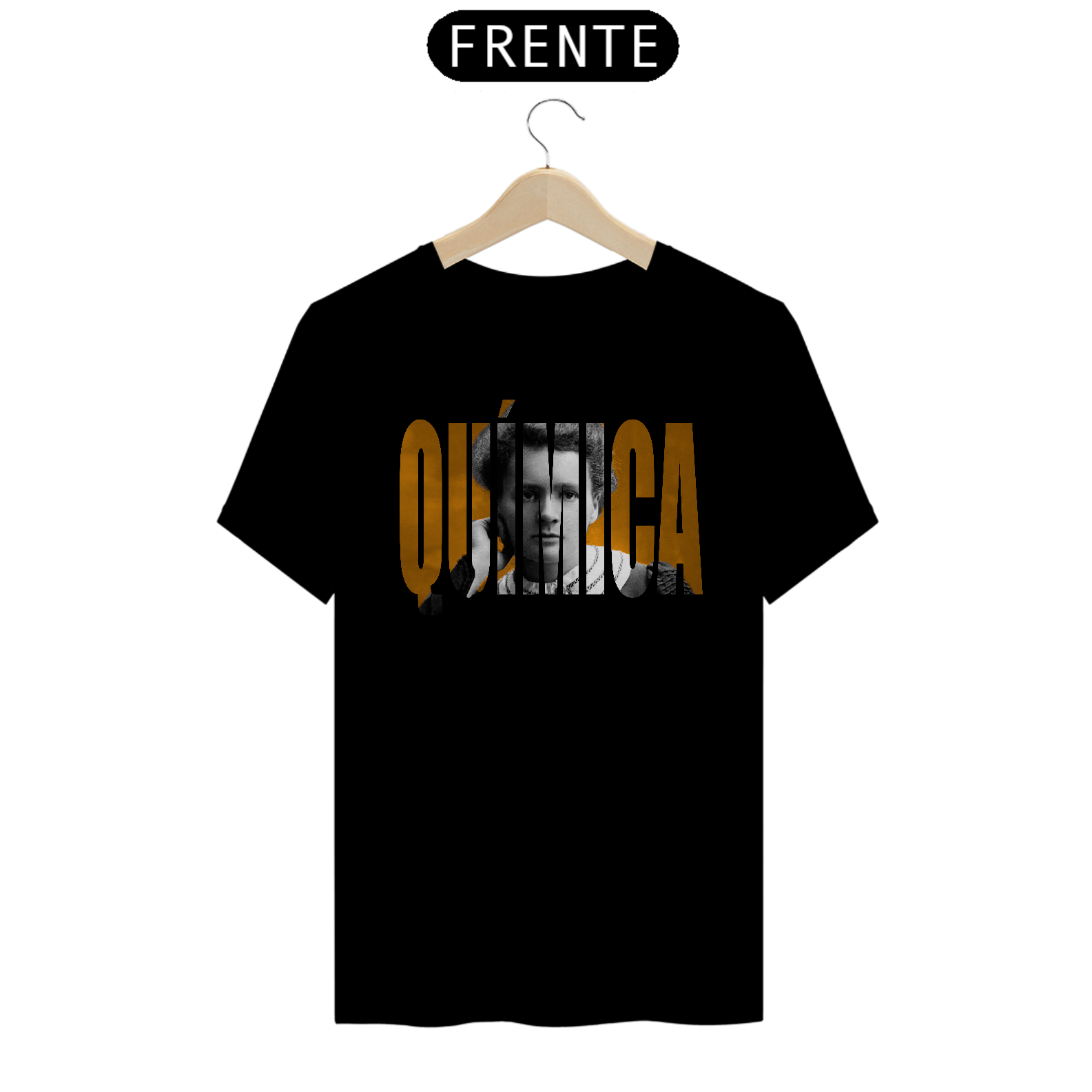 Camiseta [química] {cores escuras} - frente - Marie Curie