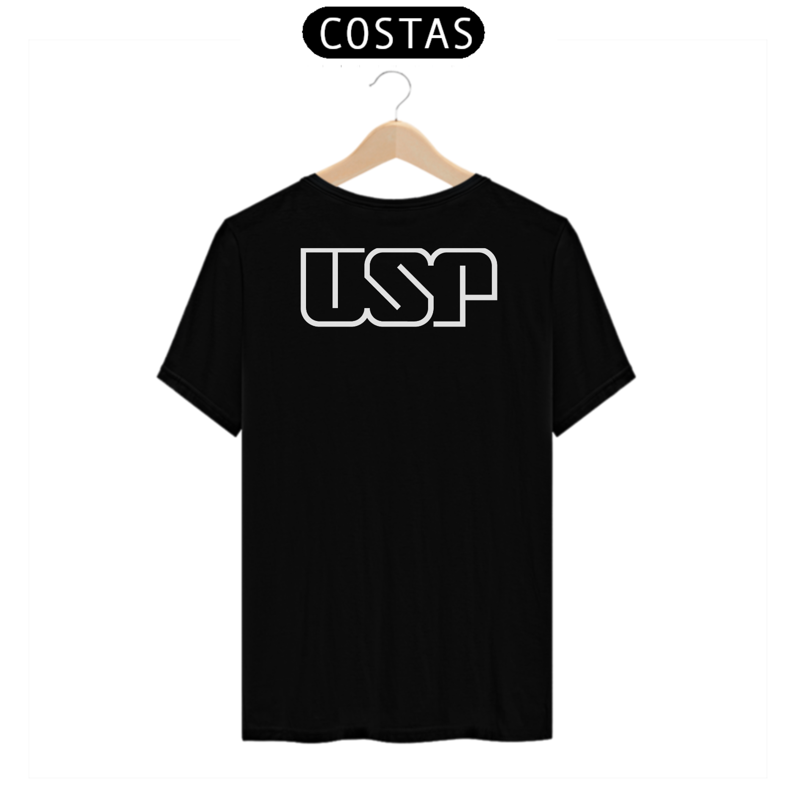 Camiseta [USP] {cores diversas} - costas - logo branca
